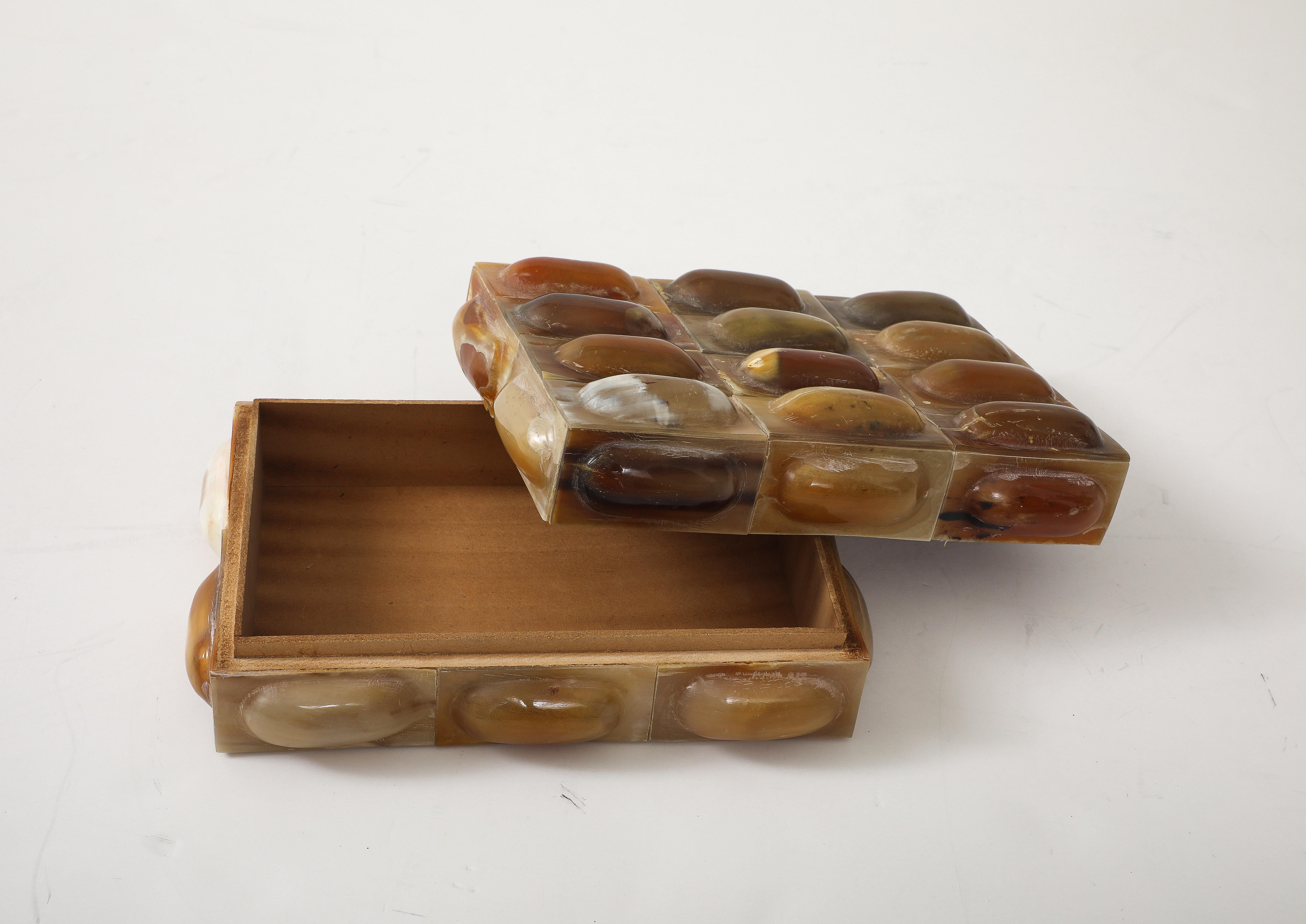 Oval Horn Tiled Keepsake Box For Sale 5