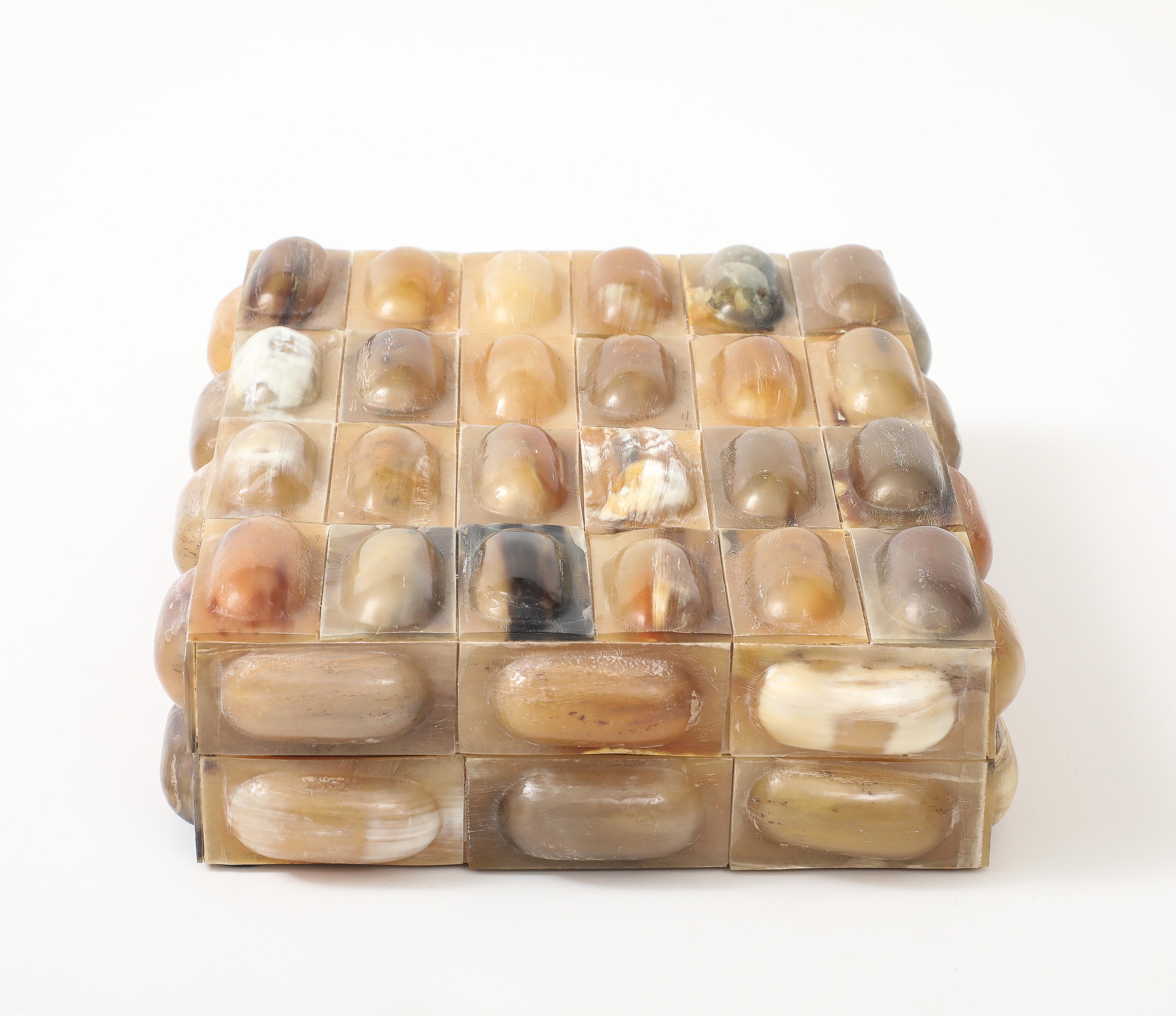 Spanish Oval Horn Tiled Keepsake Box For Sale