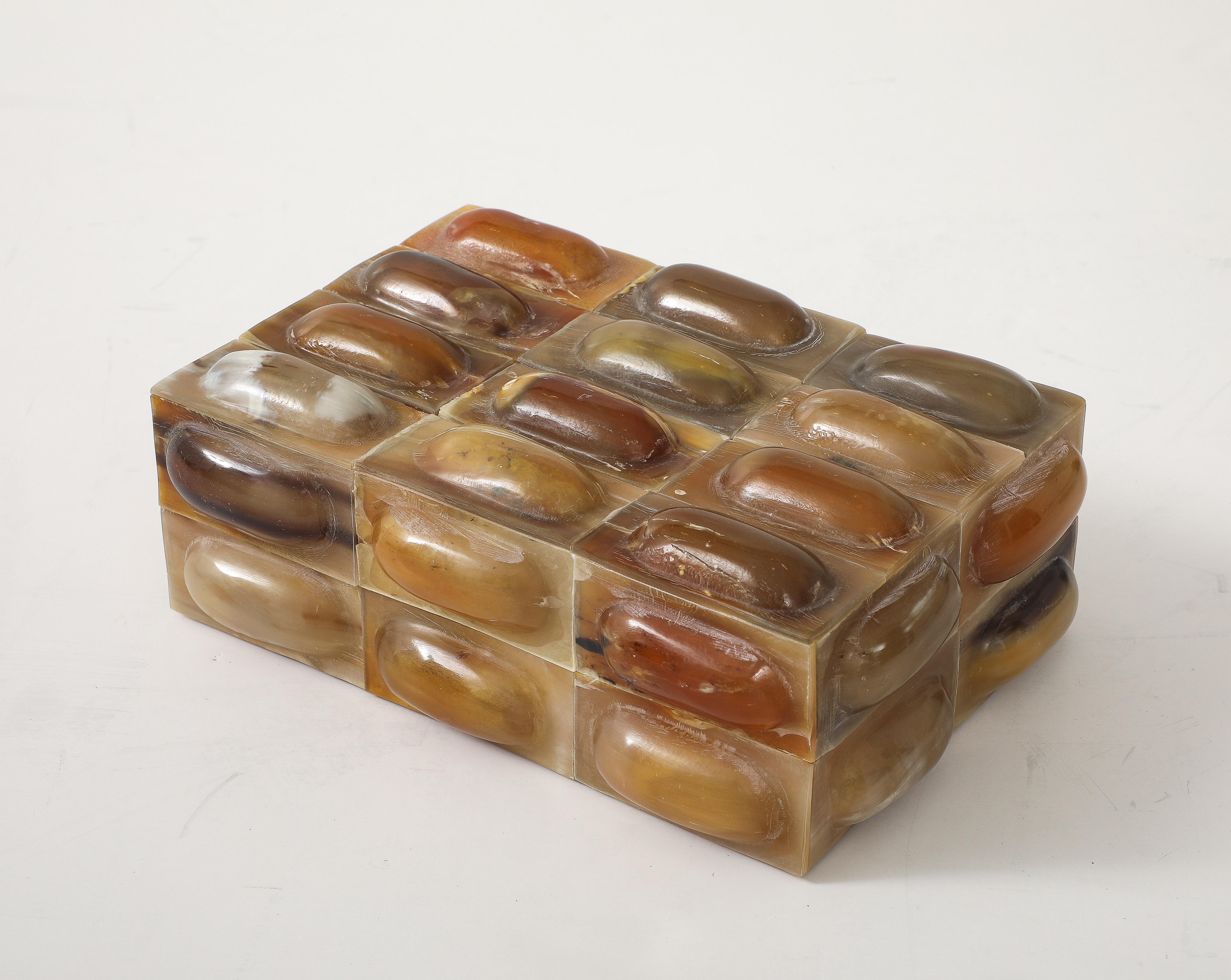 Oval Horn Tiled Keepsake Box For Sale 3