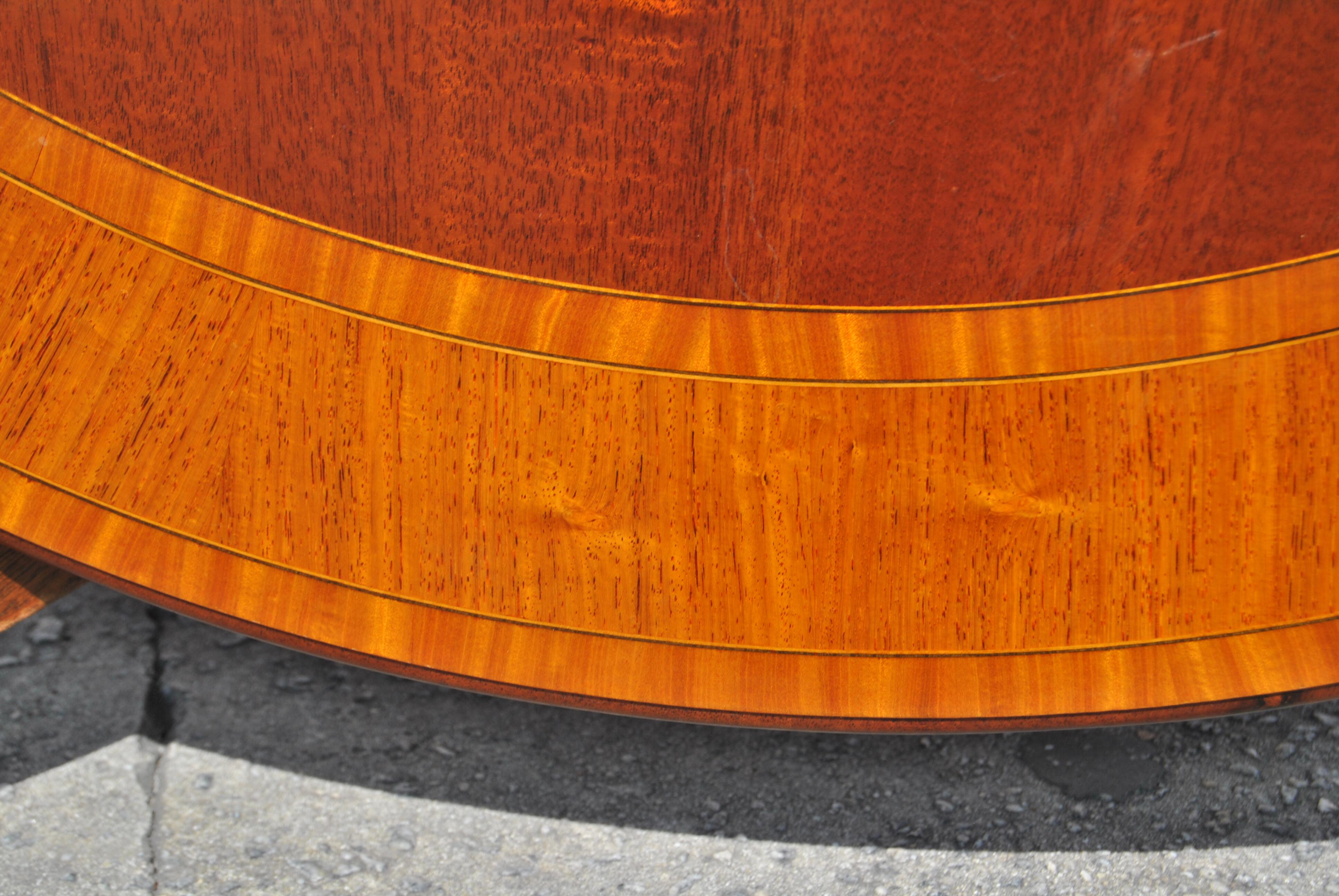 Oval Inlaid / Banded Mahogany English Tilt-Top Table 2
