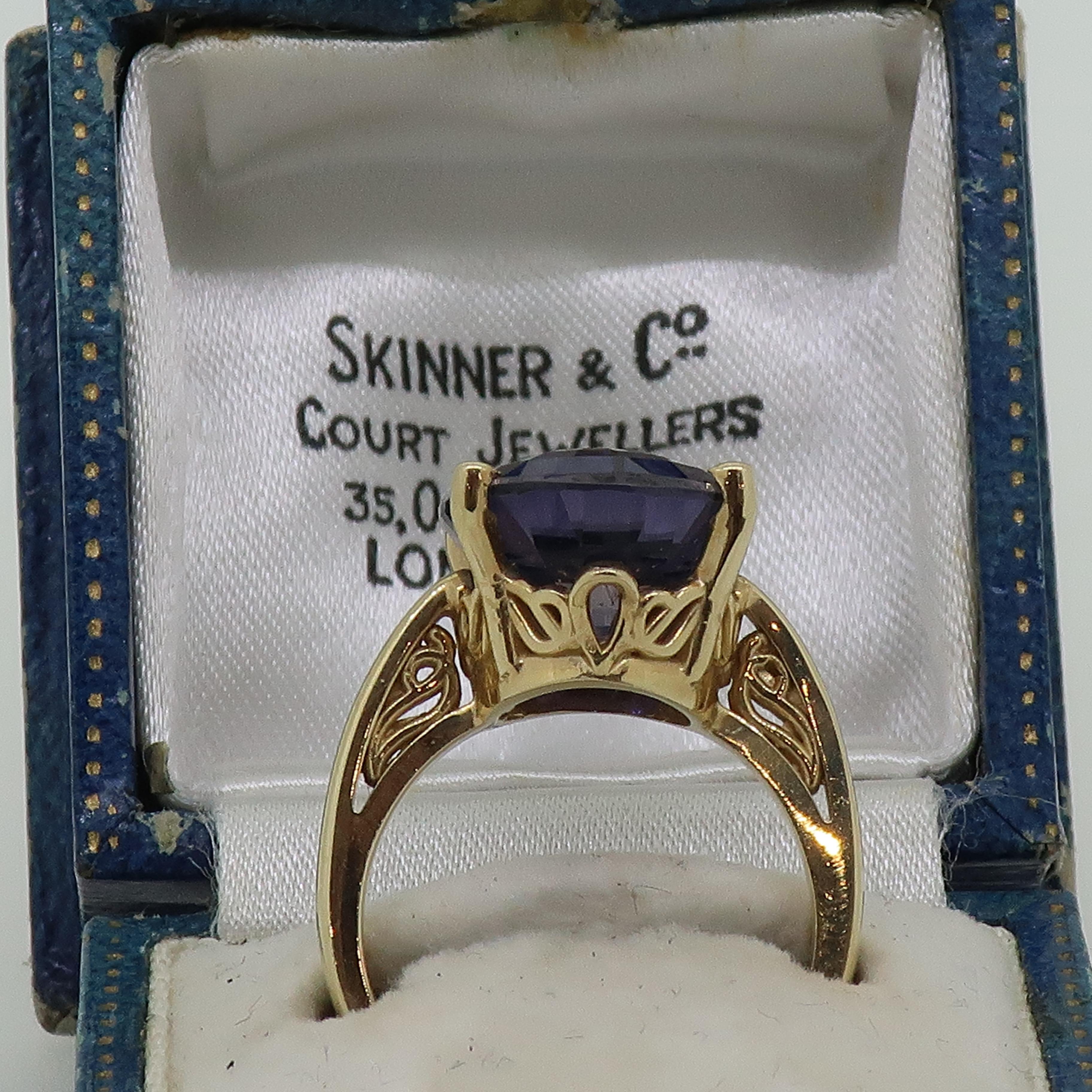 Oval Iolite Solitaire Ring 14 Karat Yellow Gold 1