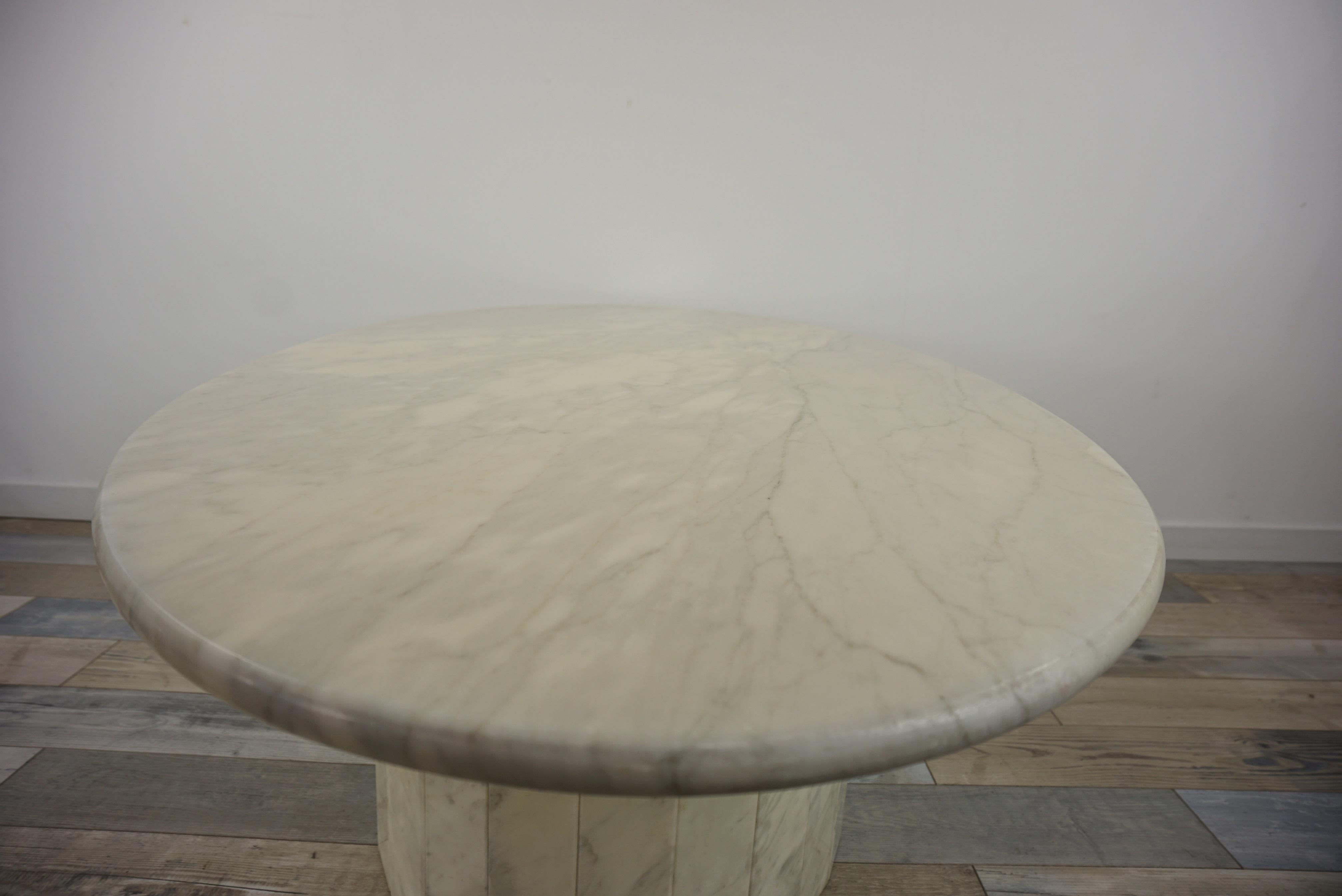 Oval Italian Design Marble Coffee Table Hollywood Regency Style 4