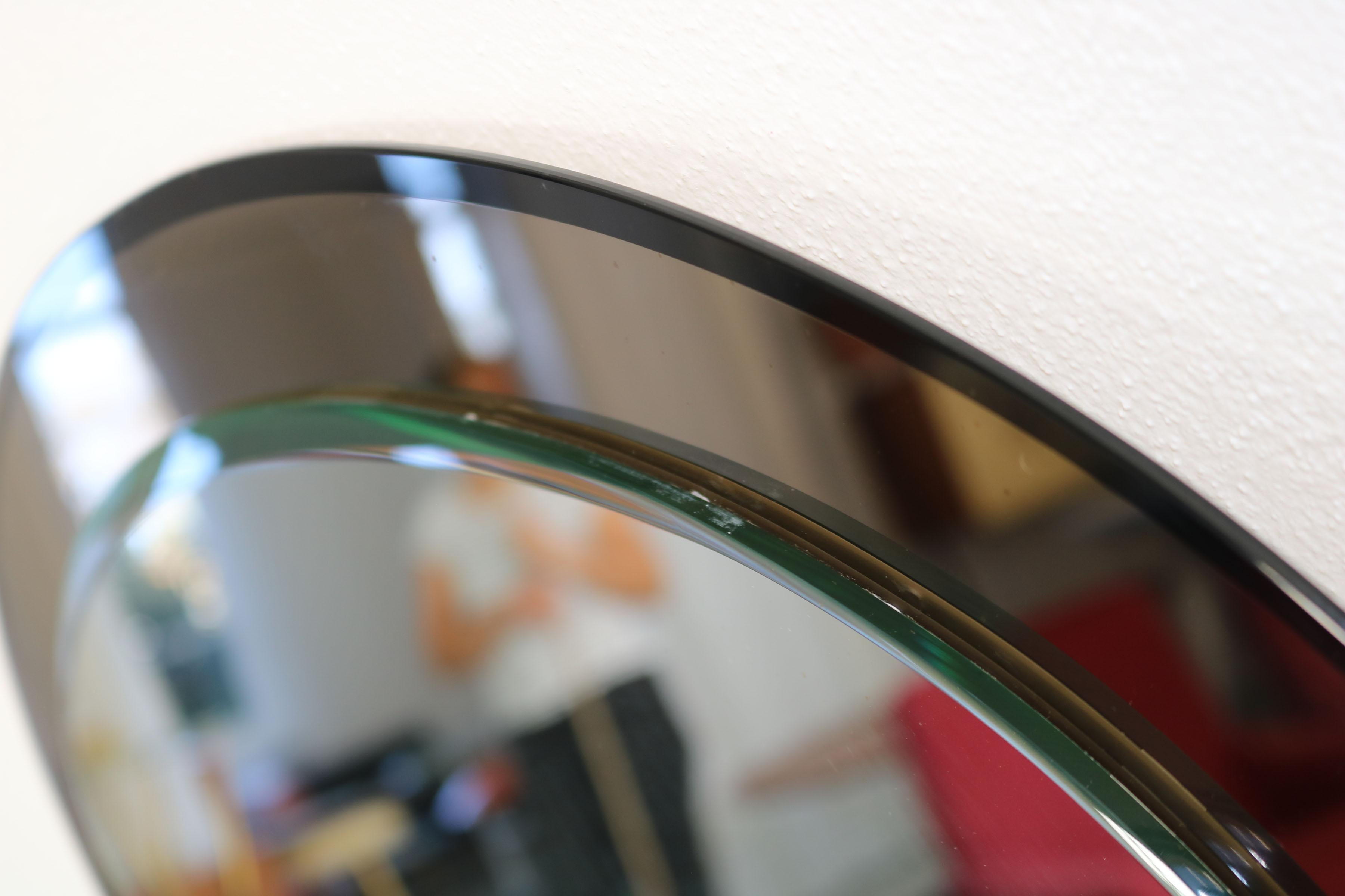 Oval Italian Twotone Mirror, Design: Antonio Lupi by Cristal Luxor, 1960s For Sale 15