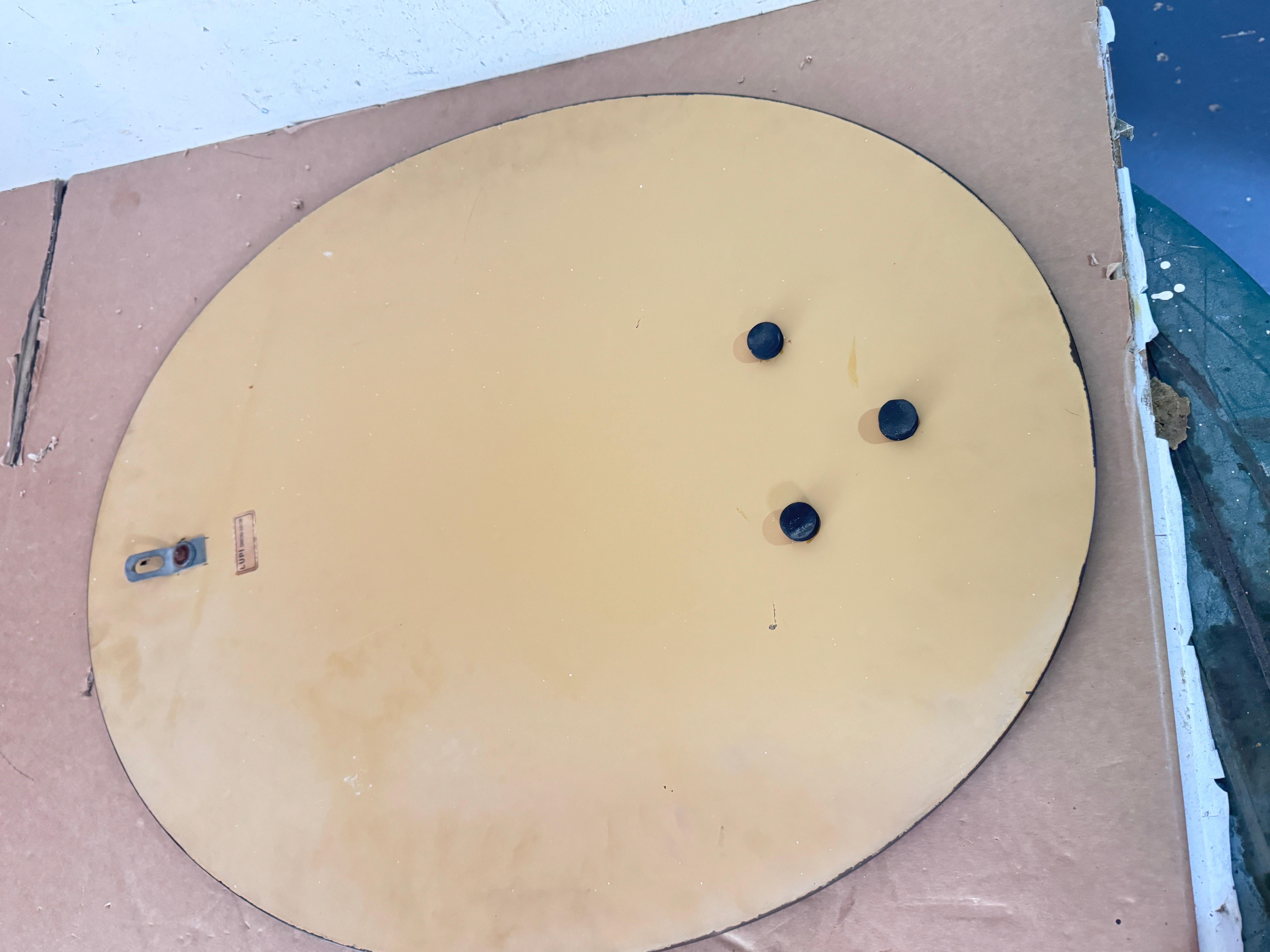Mid-Century Modern Oval Italian Twotone Mirror, Design: Antonio Lupi by Cristal Luxor 1960s For Sale