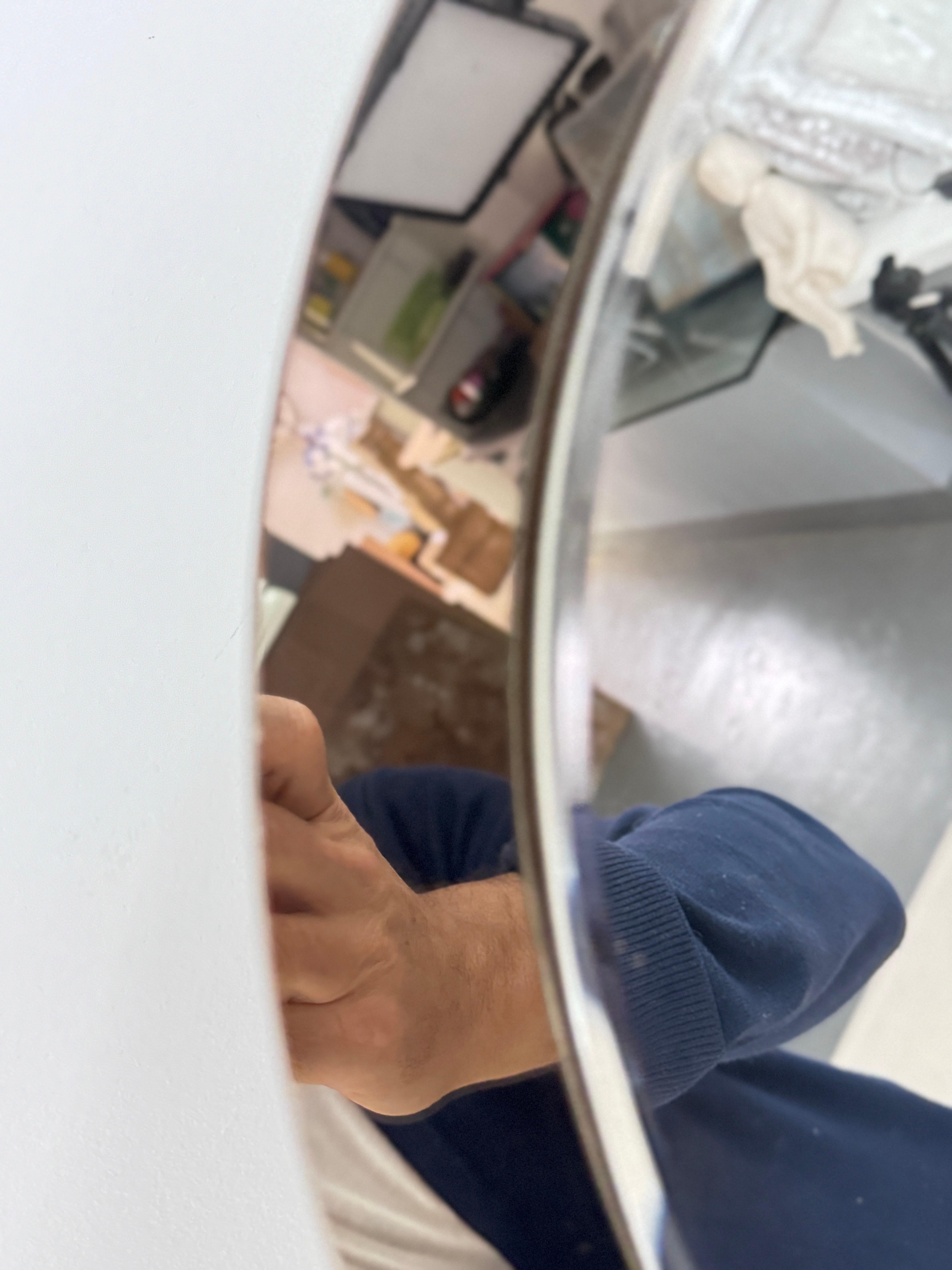 Oval Italian Twotone Mirror, Design: Antonio Lupi by Cristal Luxor 1960s For Sale 1