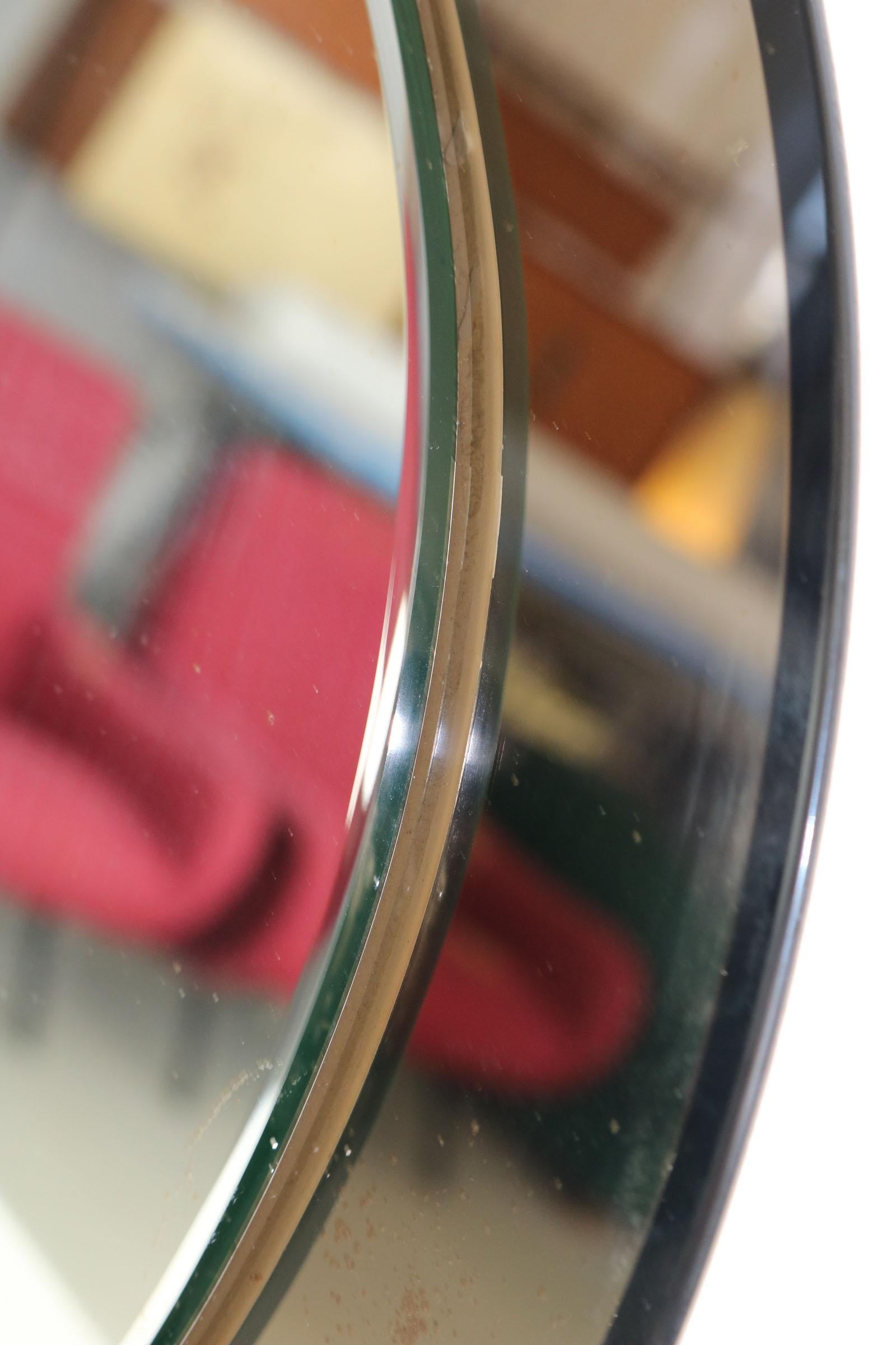 Oval Italian Twotone Mirror, Design: Antonio Lupi by Cristal Luxor, 1960s For Sale 4