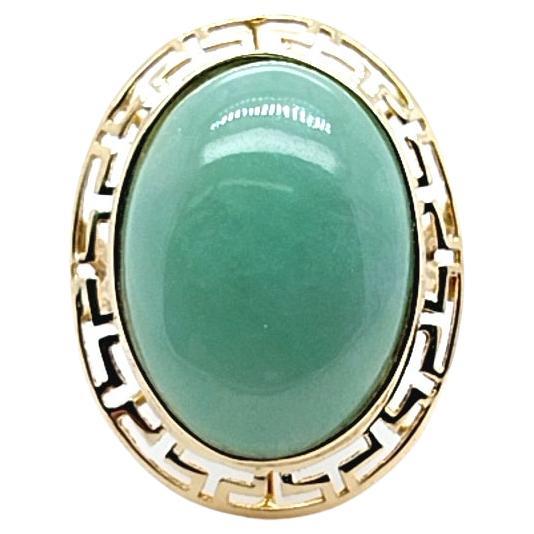 Oval Jade Cabachon Cocktail Ring For Sale