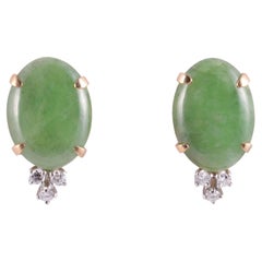 Boucles d'oreilles jade ovale