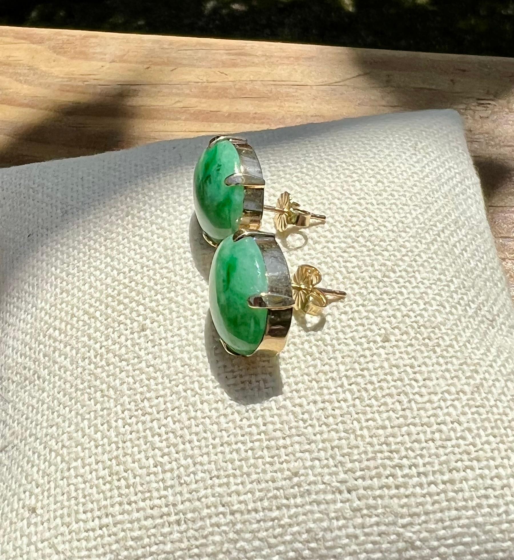 yellow jade earrings