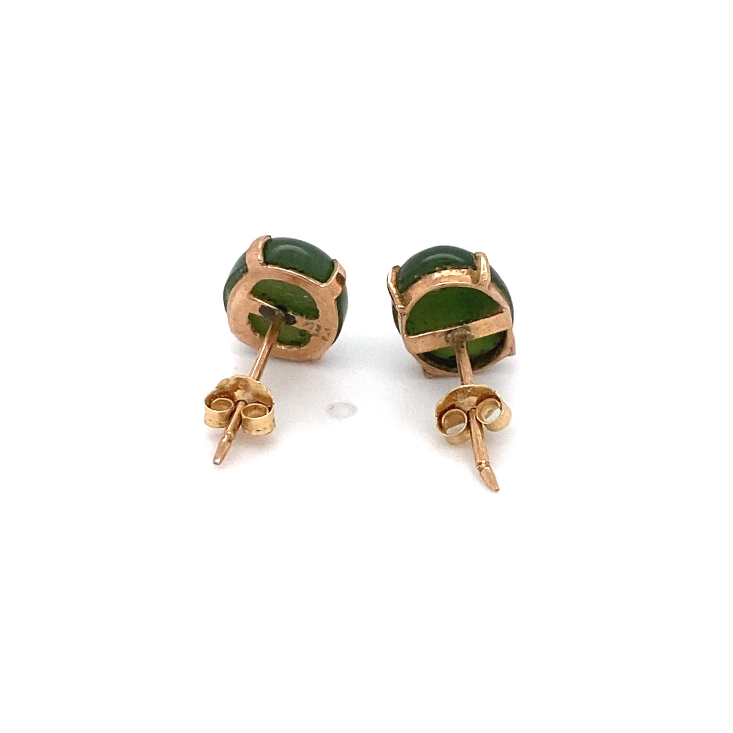 dark green jade stud earrings