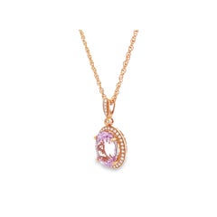 Maurice Fine Jewelry - Oval Kunzite & Diamond Pendant