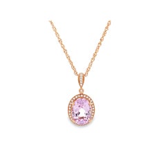Maurice Fine Jewelry - Oval Kunzite & Diamond Pendant