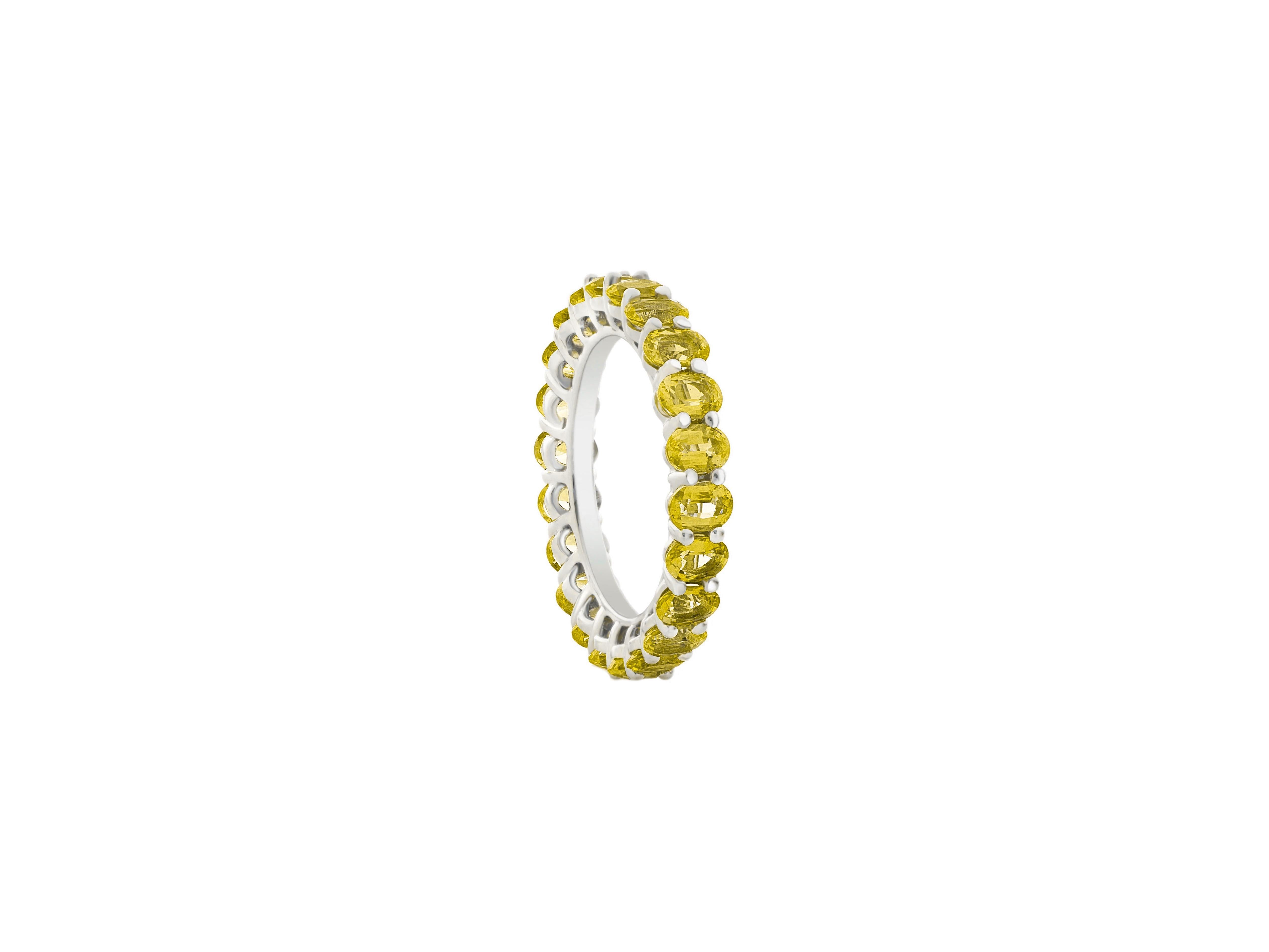 Oval Cut Oval Lab Sapphire Full Eternity Wedding Band.