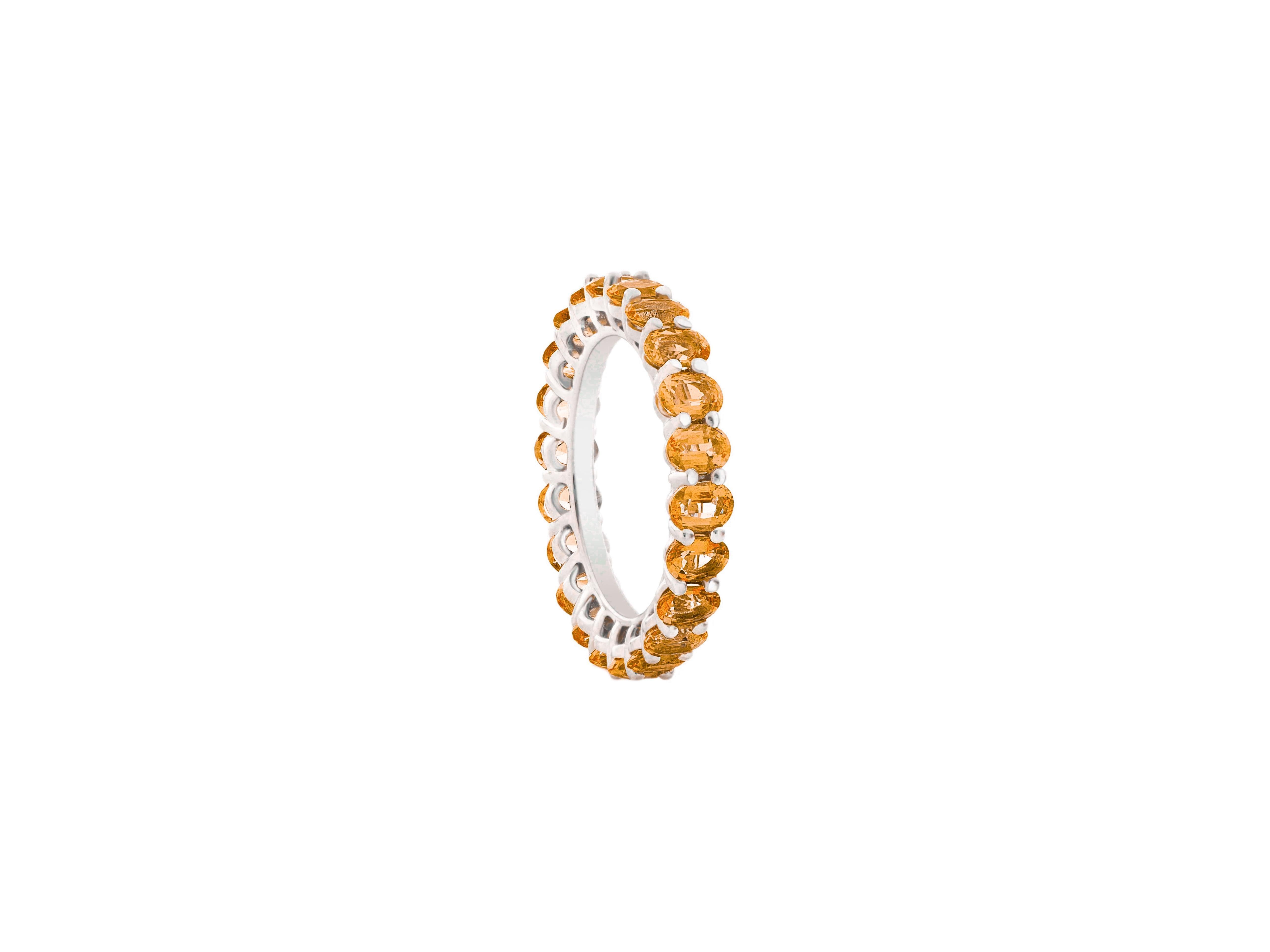 Oval Cut Oval Lab Sapphire Full Eternity Wedding Band.