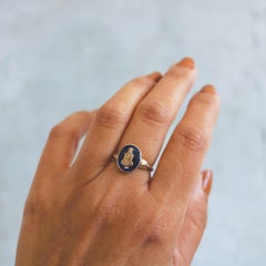 Oval Lab Sapphire Vintage Fraternity 10k Ring