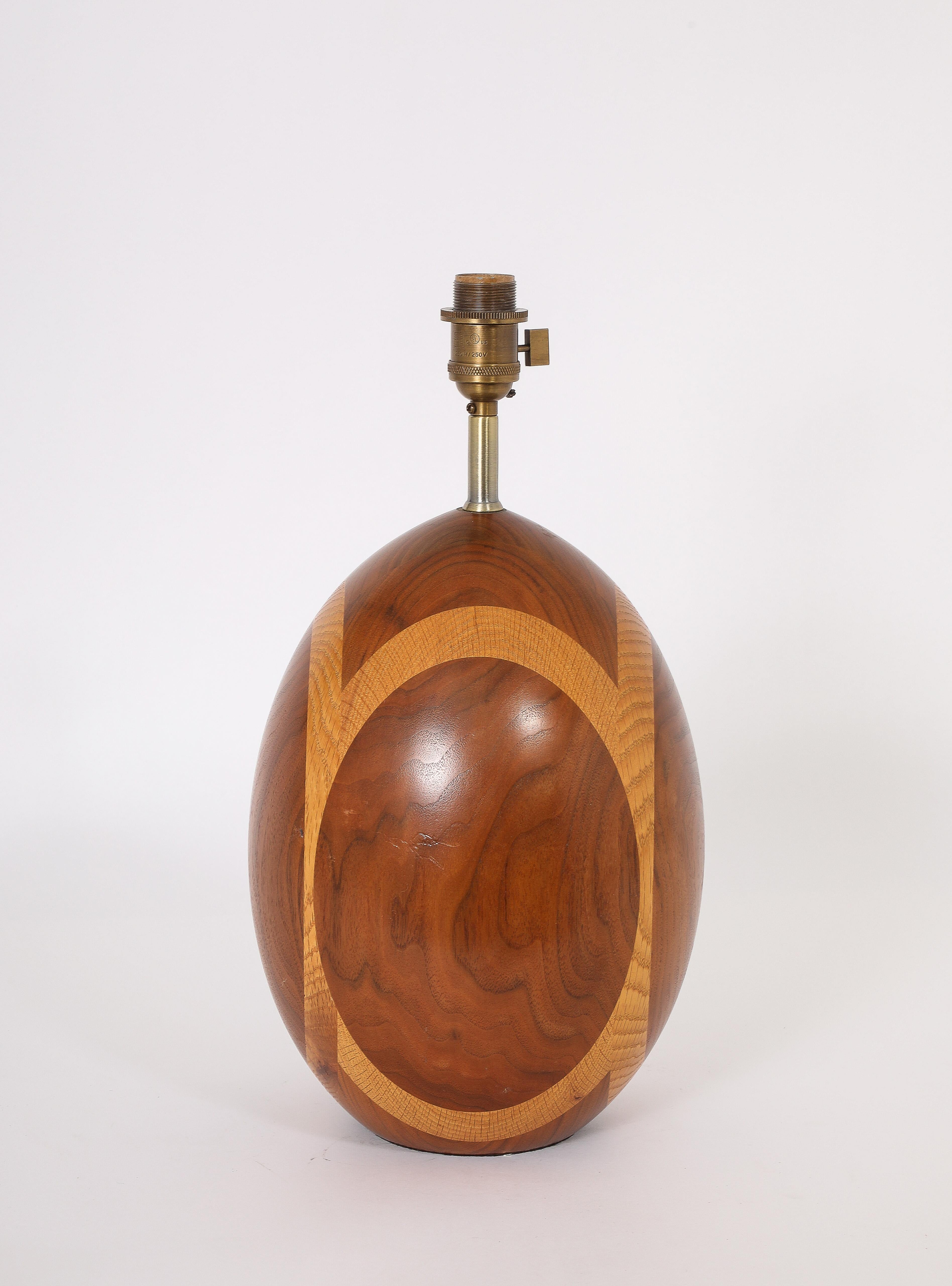 Lampe ovale en Wood Wood, USA 1960's en vente 3