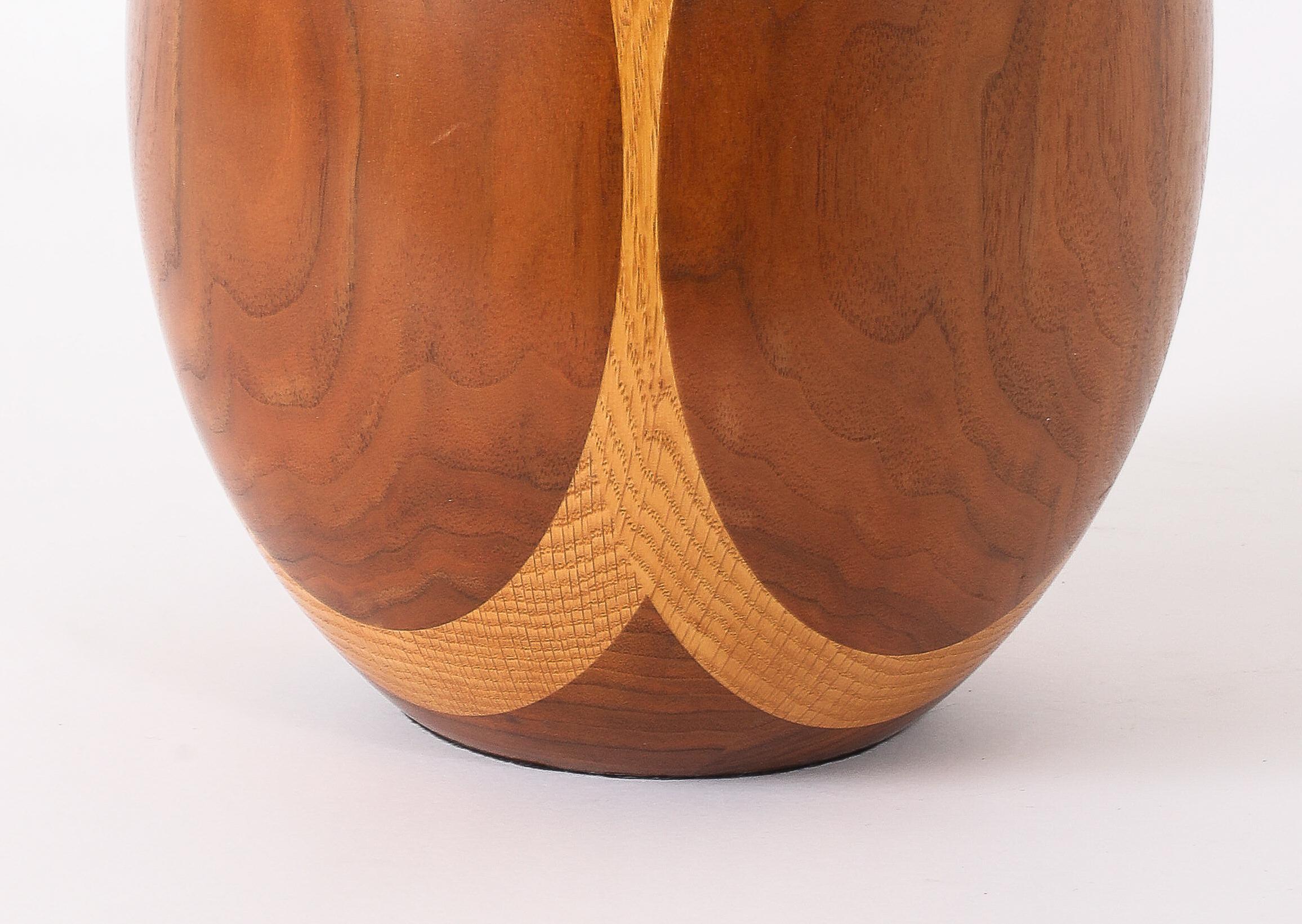 Lampe ovale en Wood Wood, USA 1960's en vente 5