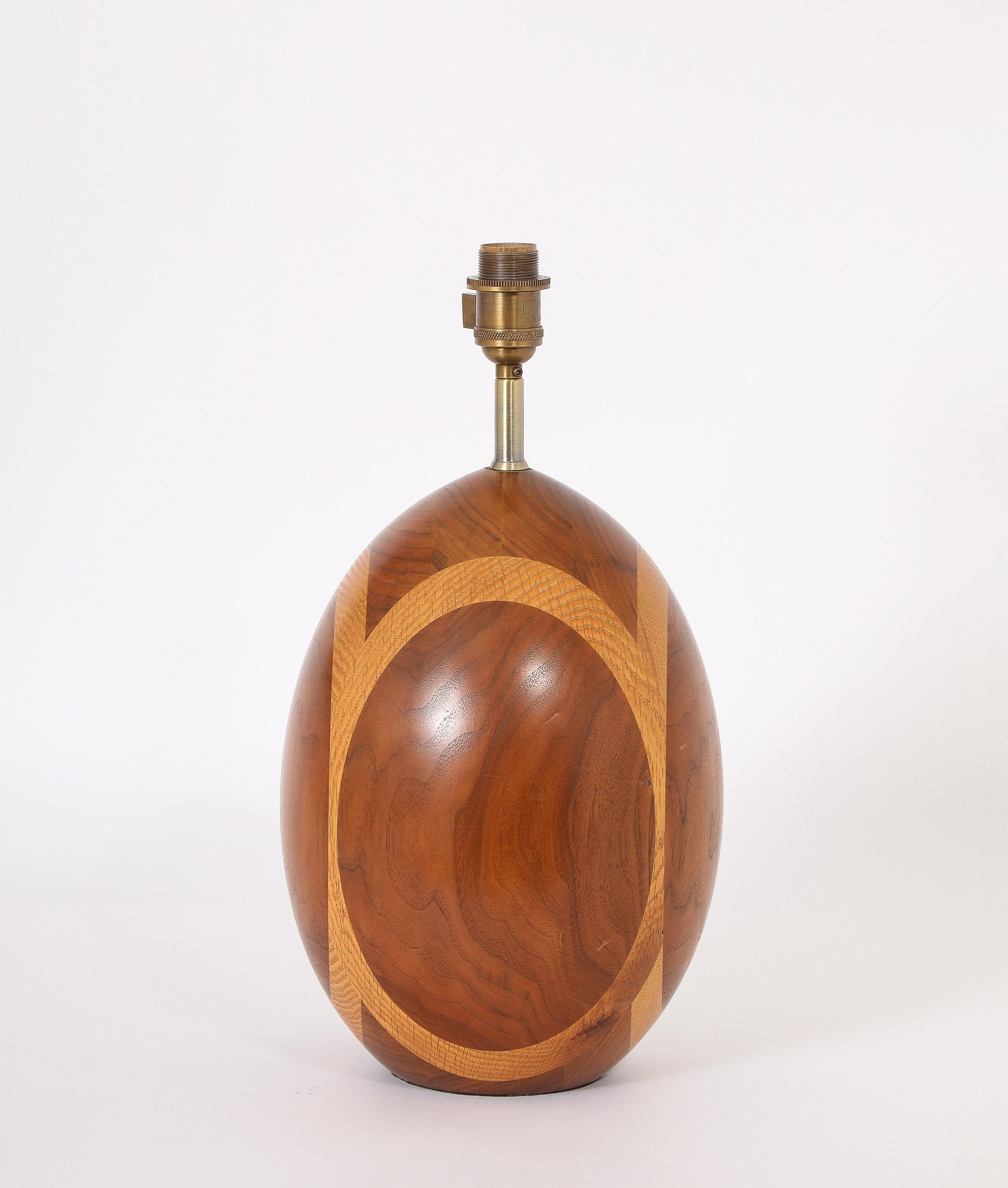 20ième siècle Lampe ovale en Wood Wood, USA 1960's en vente