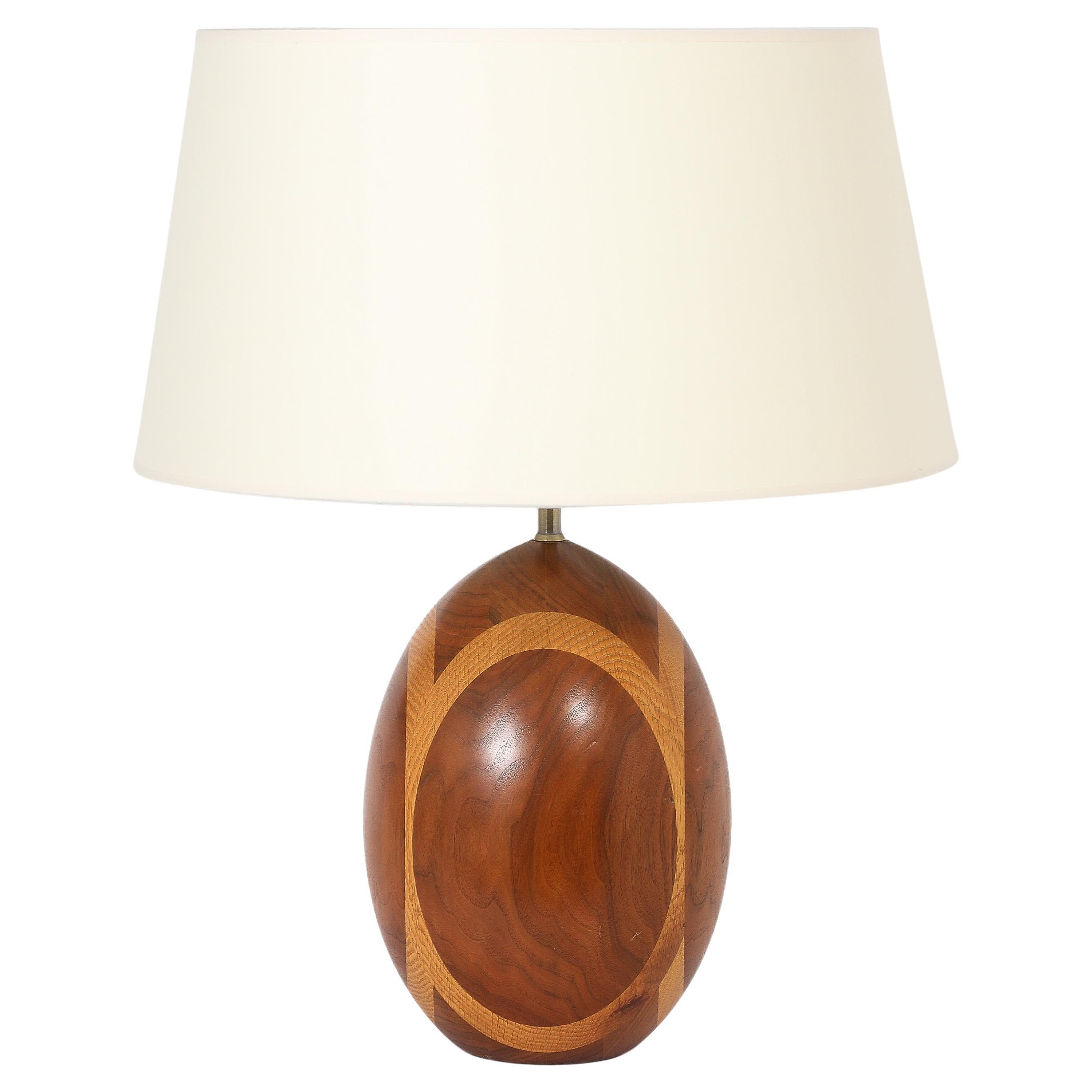 Lampe ovale en Wood Wood, USA 1960's en vente