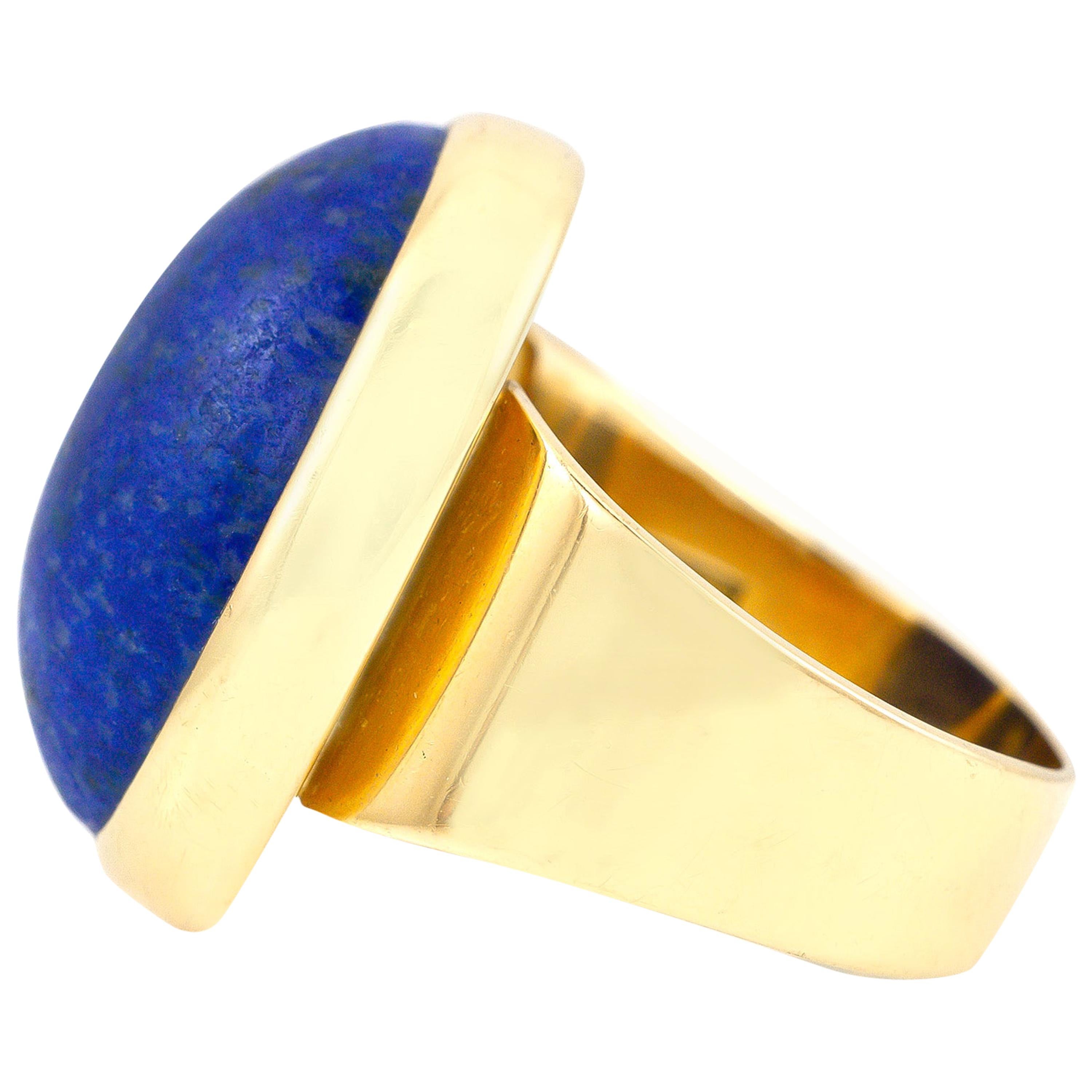 Oval Lapis Gold Cocktail Ring