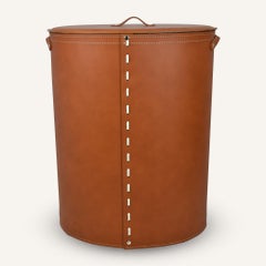 Oval Laundry Basket by Limac Design, Leather & Cotton, RICKY