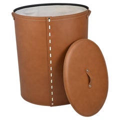 Oval Laundry Basket by Limac Design, Leather & Cotton, RICKY