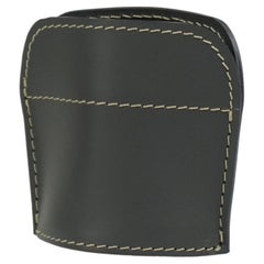 Oval leather pen holder