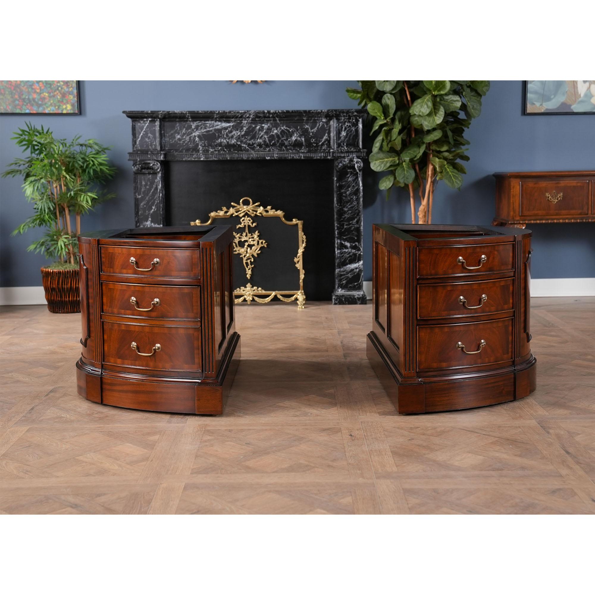 Oval Leather Top Desk with Privacy Panel For Sale 8