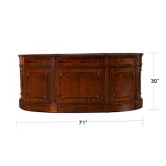 Oval Leather Top Desk with Privacy Panel