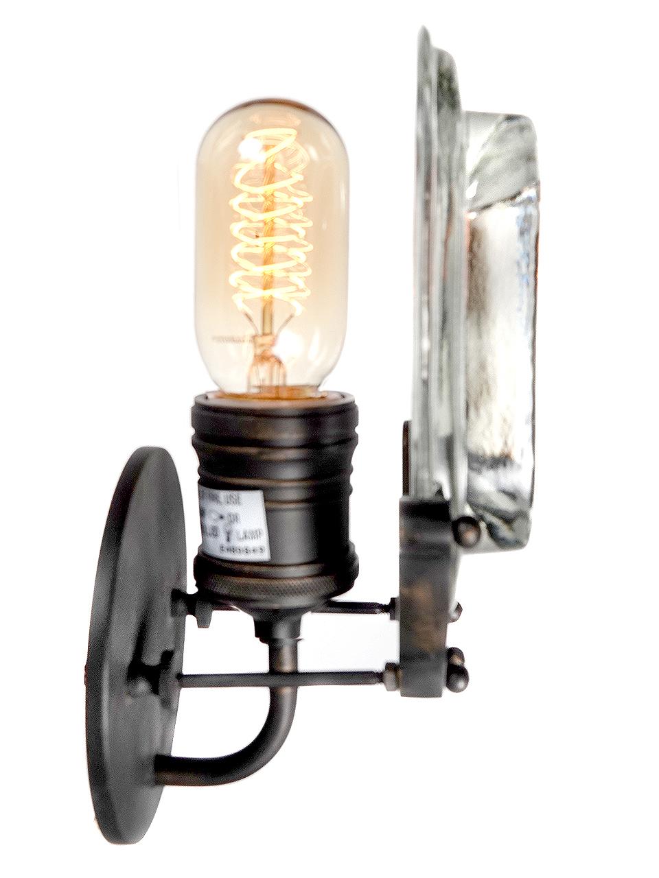 Industrial Oval Lens Sconce For Sale