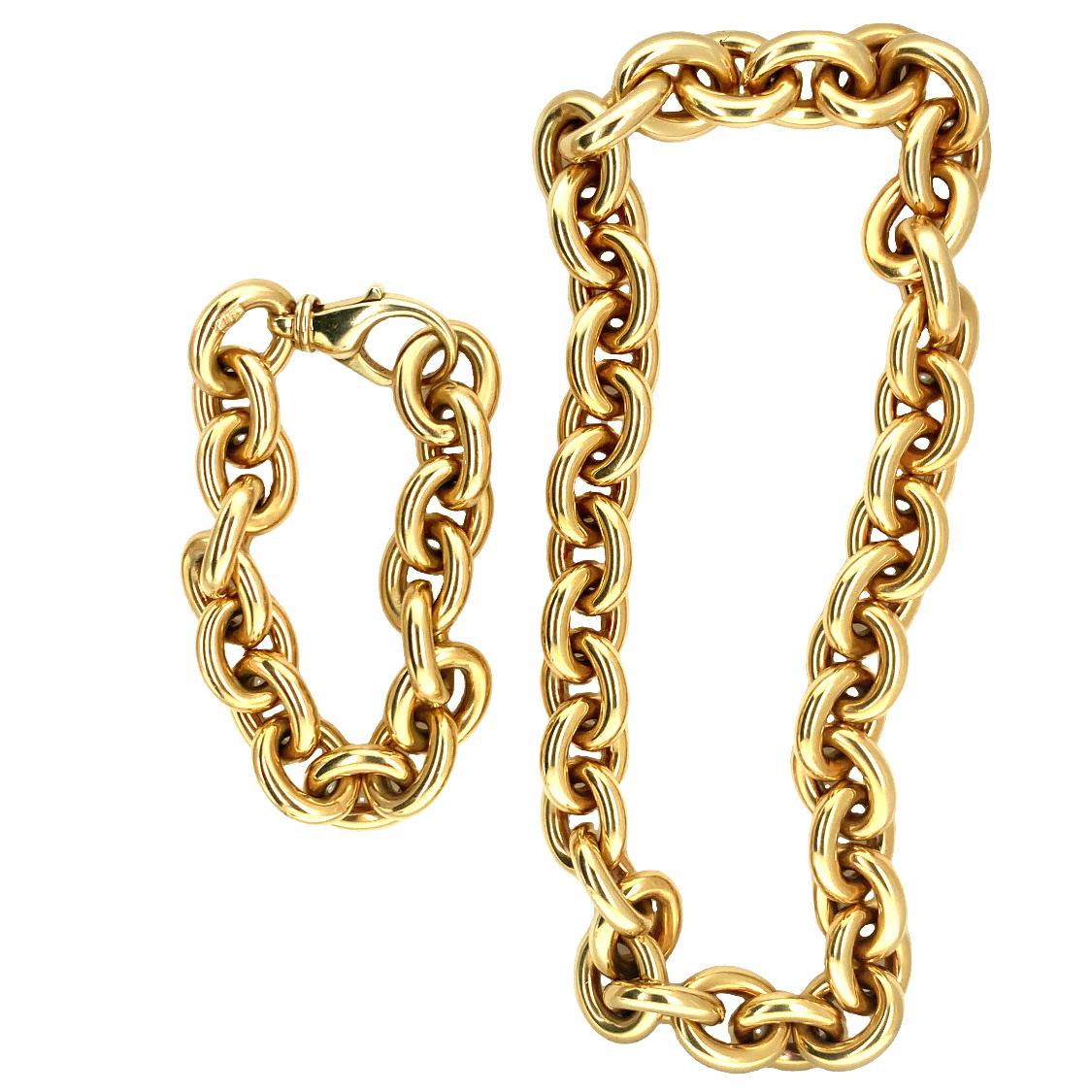 Oval Link 18K Gold Necklace / Bracelet In Good Condition For Sale In Beverly Hills, CA