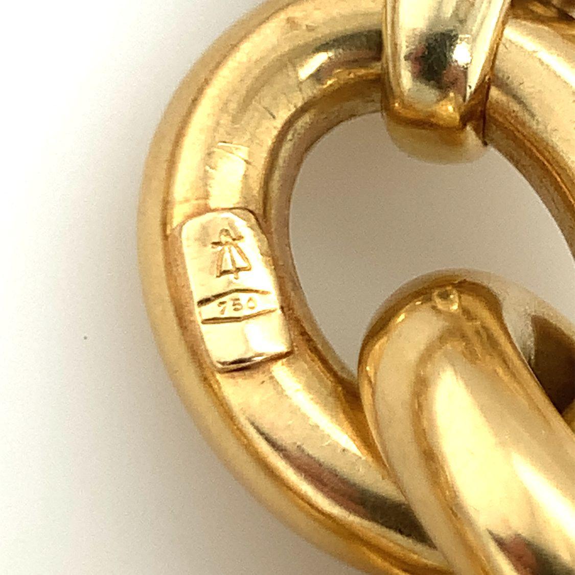 Women's or Men's Oval Link 18K Gold Necklace / Bracelet For Sale