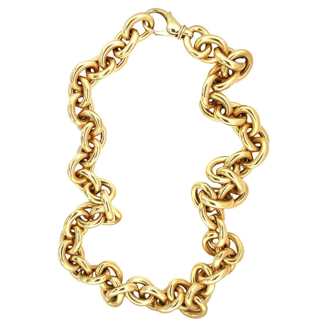 Ovale A Link 18K Gold Halskette/Armband