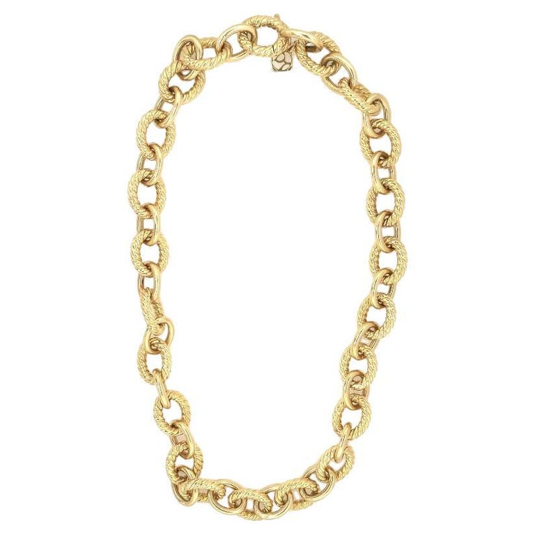 Oval Link 18K Yellow Gold Necklace by David Yurman For Sale at 1stDibs