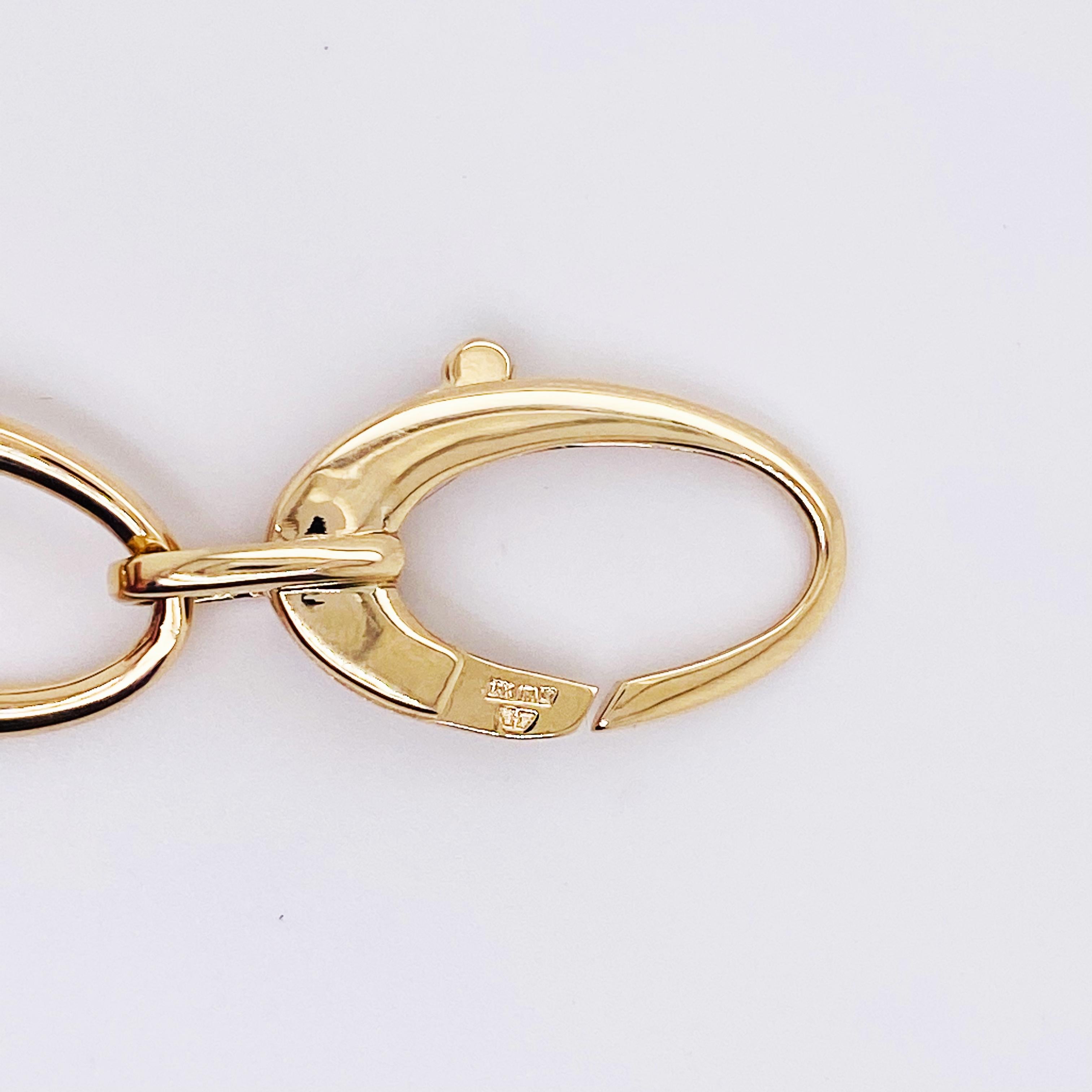 Ovales Gliederkettenarmband - 14K Gold Italienisches Goldarmband Große ovale Gliederketten im Zustand „Neu“ im Angebot in Austin, TX