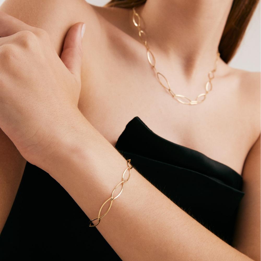 Ovales Gliederkette-Armband 8,5