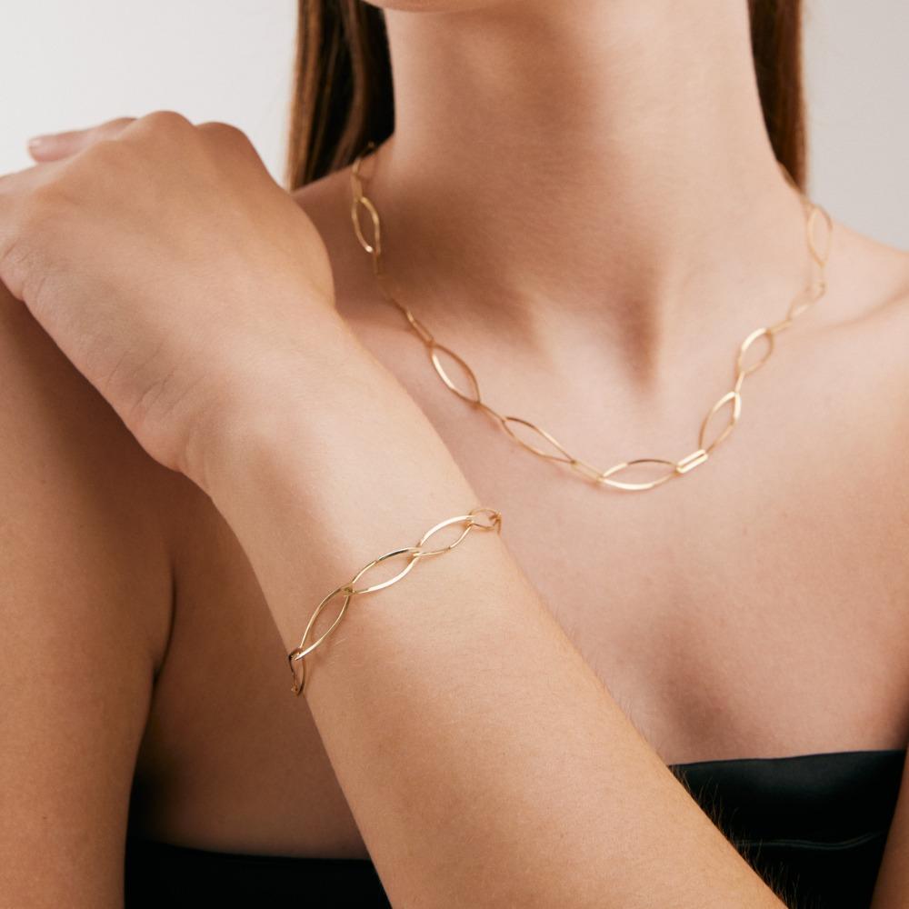 Ovales Gliederkette-Armband 8,5