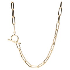 Oval Link Chain Necklace, 14k Yellow Gold, Length 20 In, Toggle Clasp