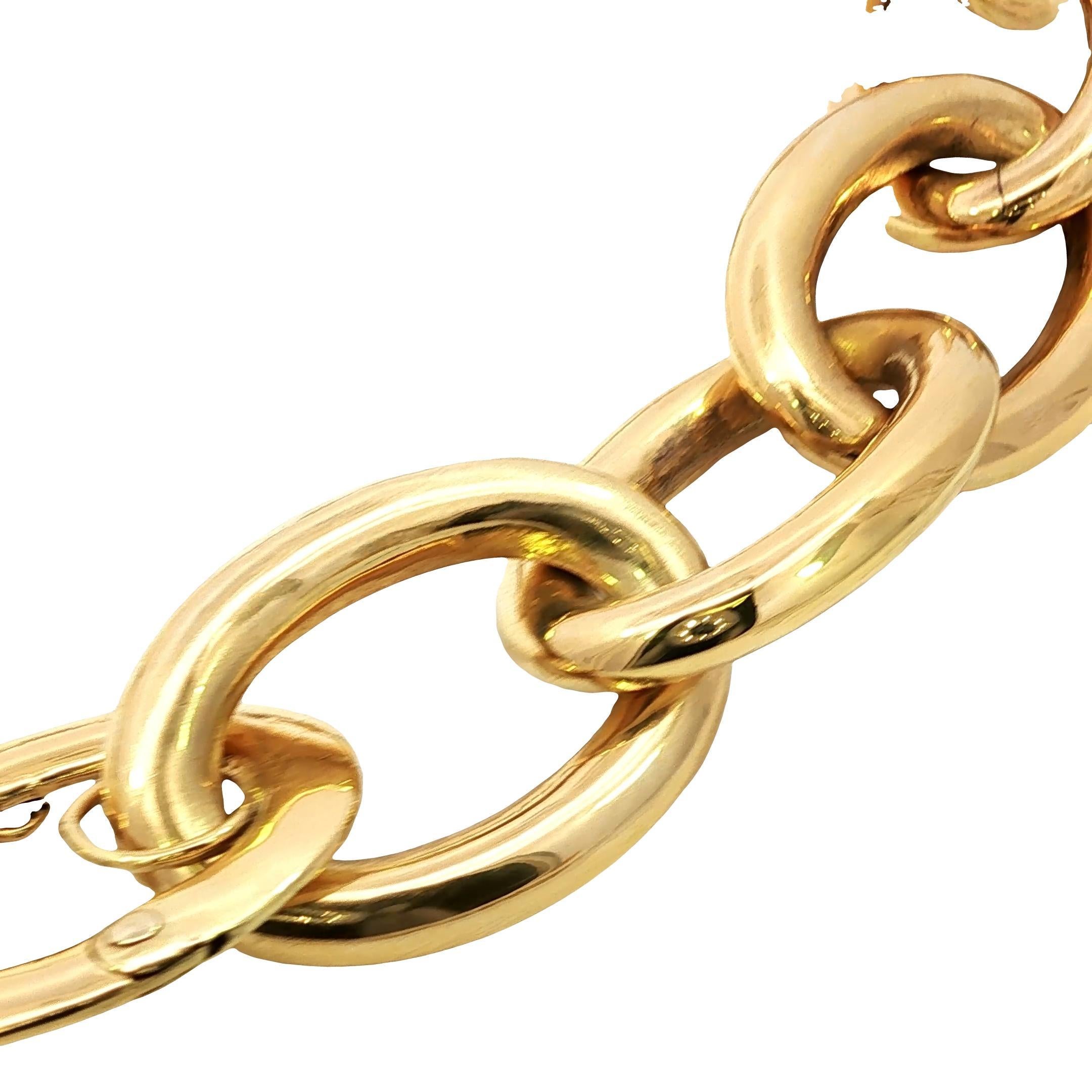 Collier d'or à maillons ovales en or jaune 14K 18.5