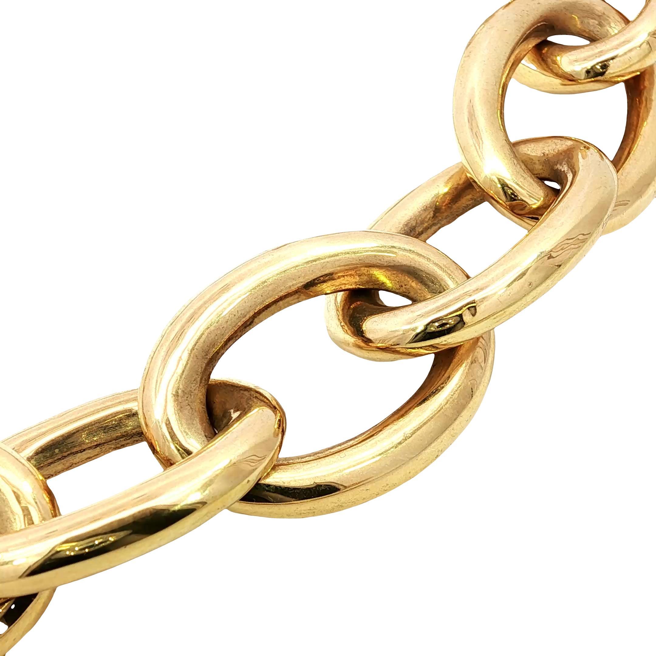 Collier d'or à maillons ovales en or jaune 14K 18.5