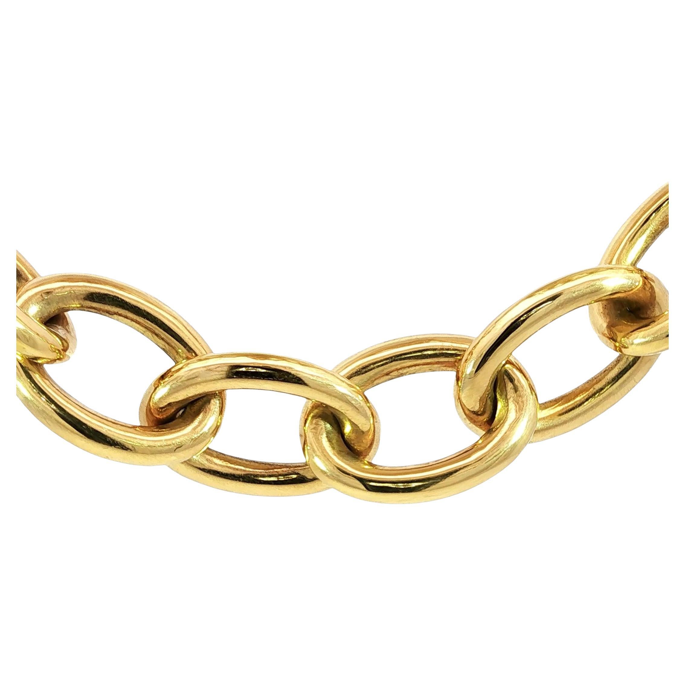 Collier d'or à maillons ovales en or jaune 14K 18.5