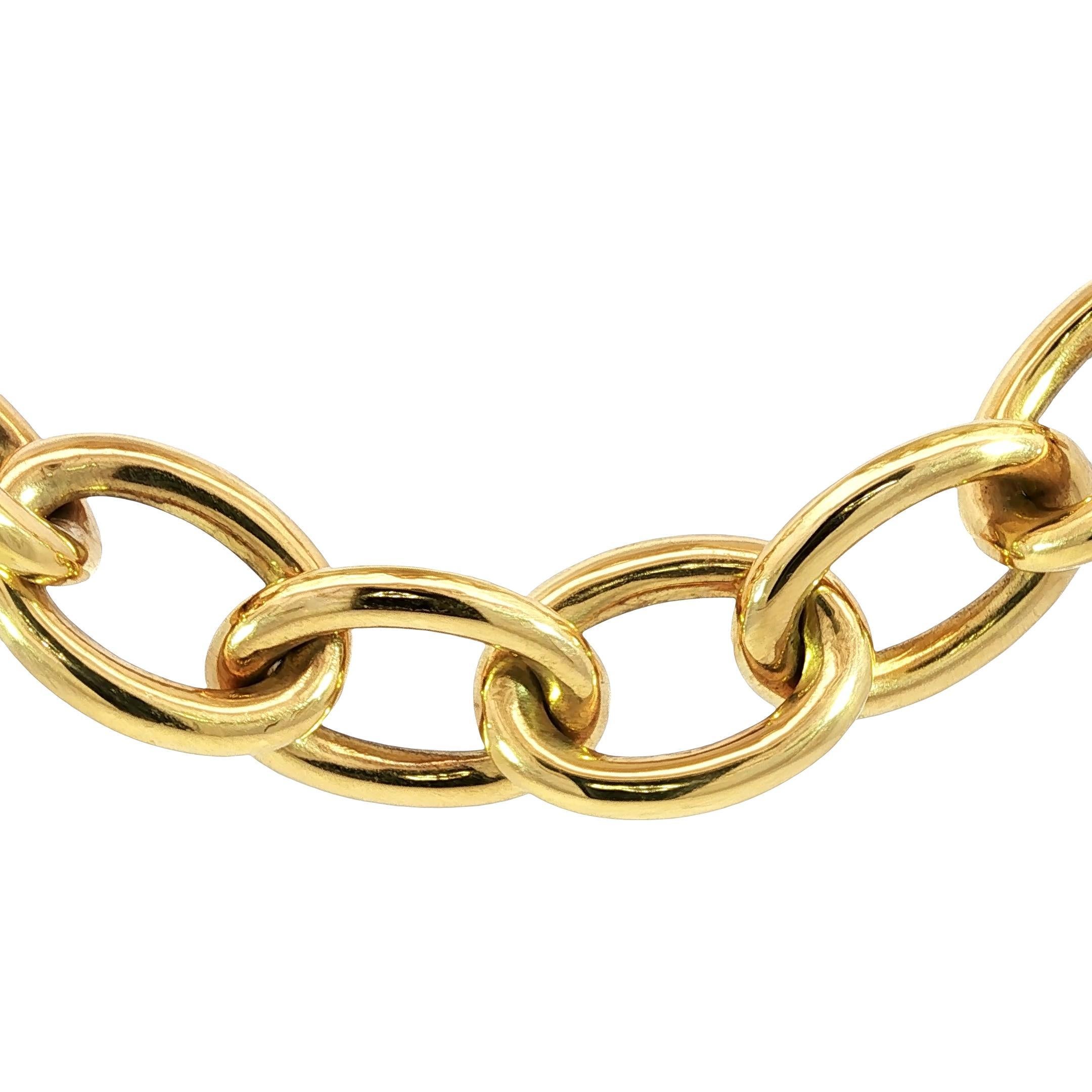 Collier d'or à maillons ovales en or jaune 14K 18.5