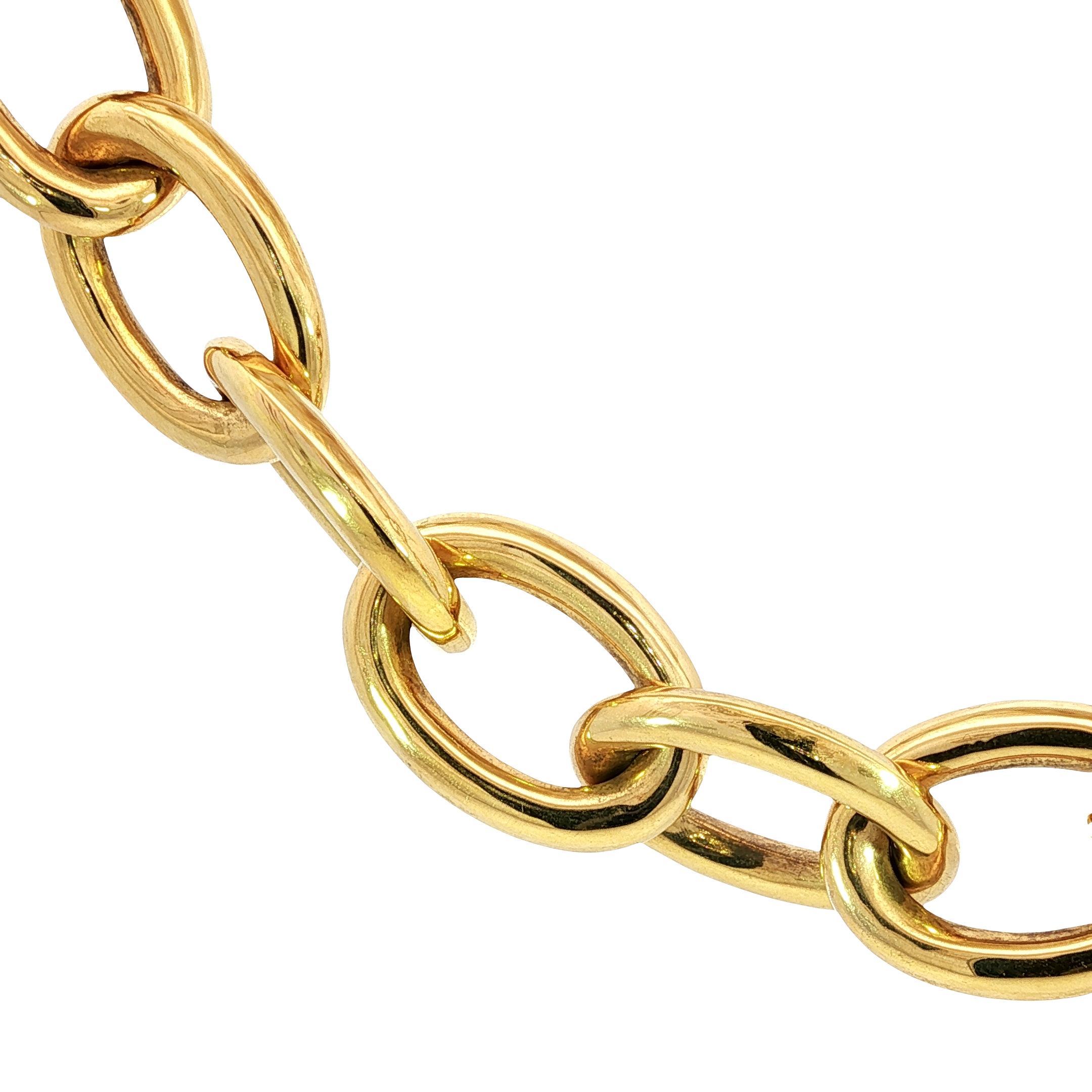 Collier d'or à maillons ovales en or jaune 14K 18.5