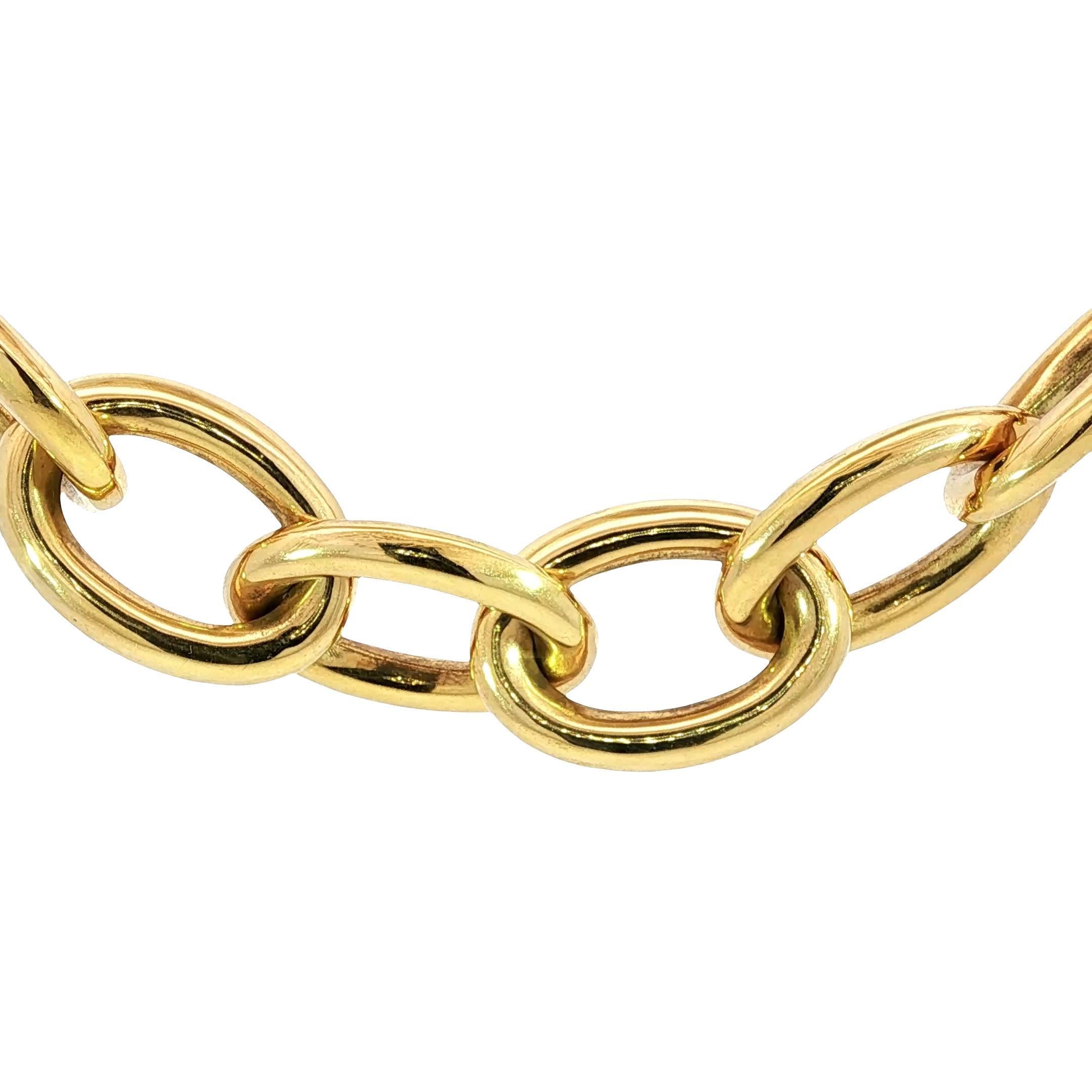 Collier d'or à maillons ovales en or jaune 14K 18.5