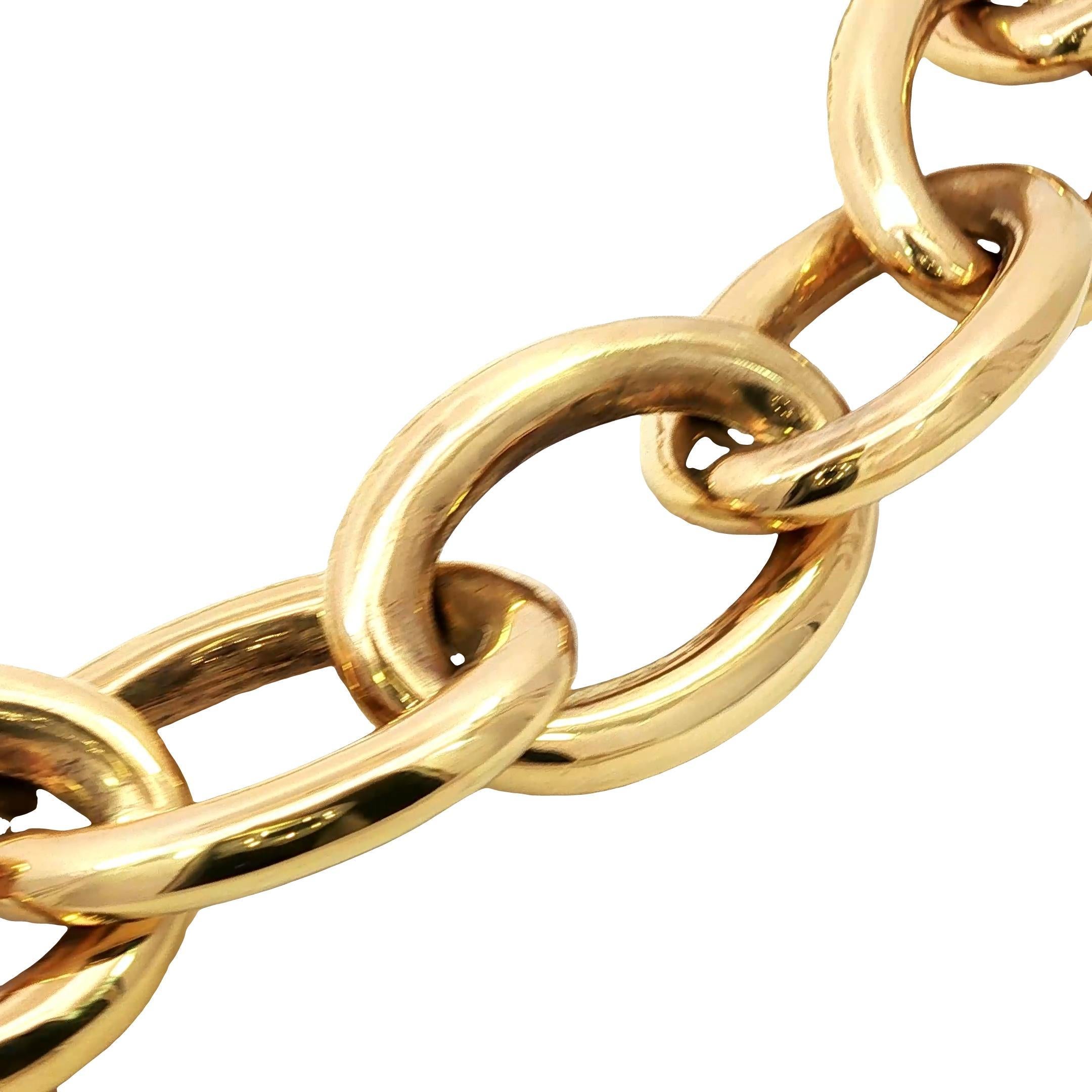 Collier d'or à maillons ovales en or jaune 14K 18.5