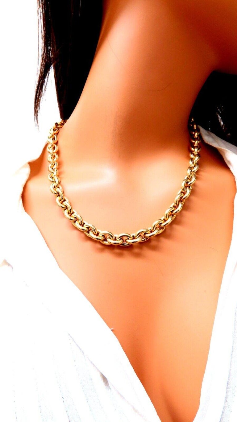 Oval Link Necklace 14kt 33 Grams For Sale at 1stDibs