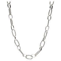Oval Link Toggle Chain, Sterling Silver, Large Cable Link Chain