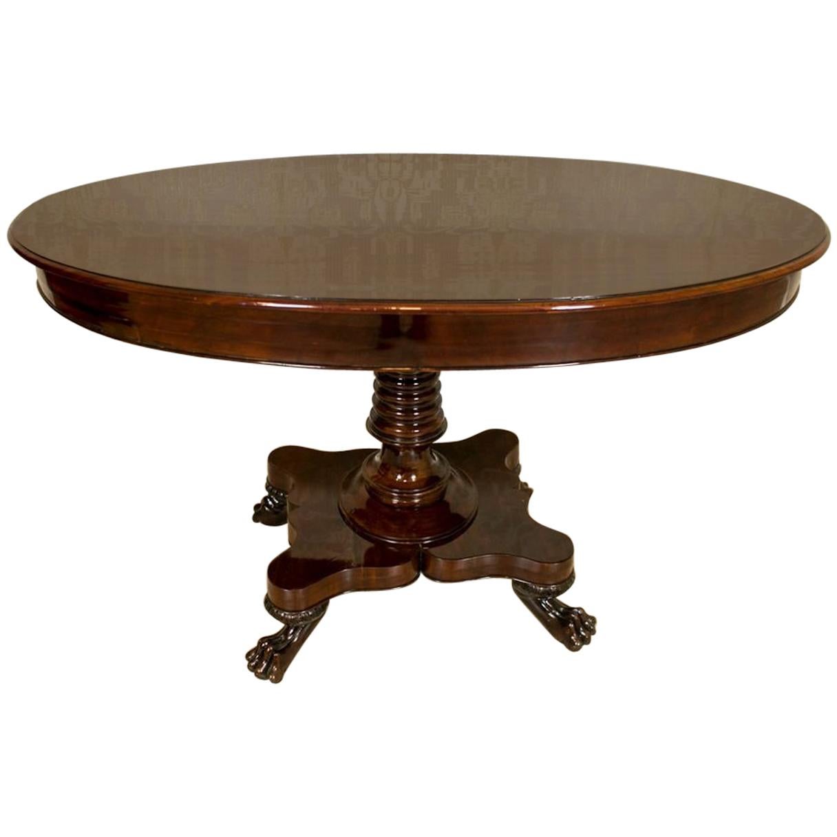 Oval Living Room Table from the Second Half of the 19th Century For Sale