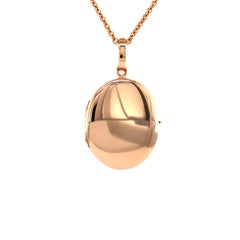 Oval Locket Pendant - 18k Rose Gold - 28mm x 23mm