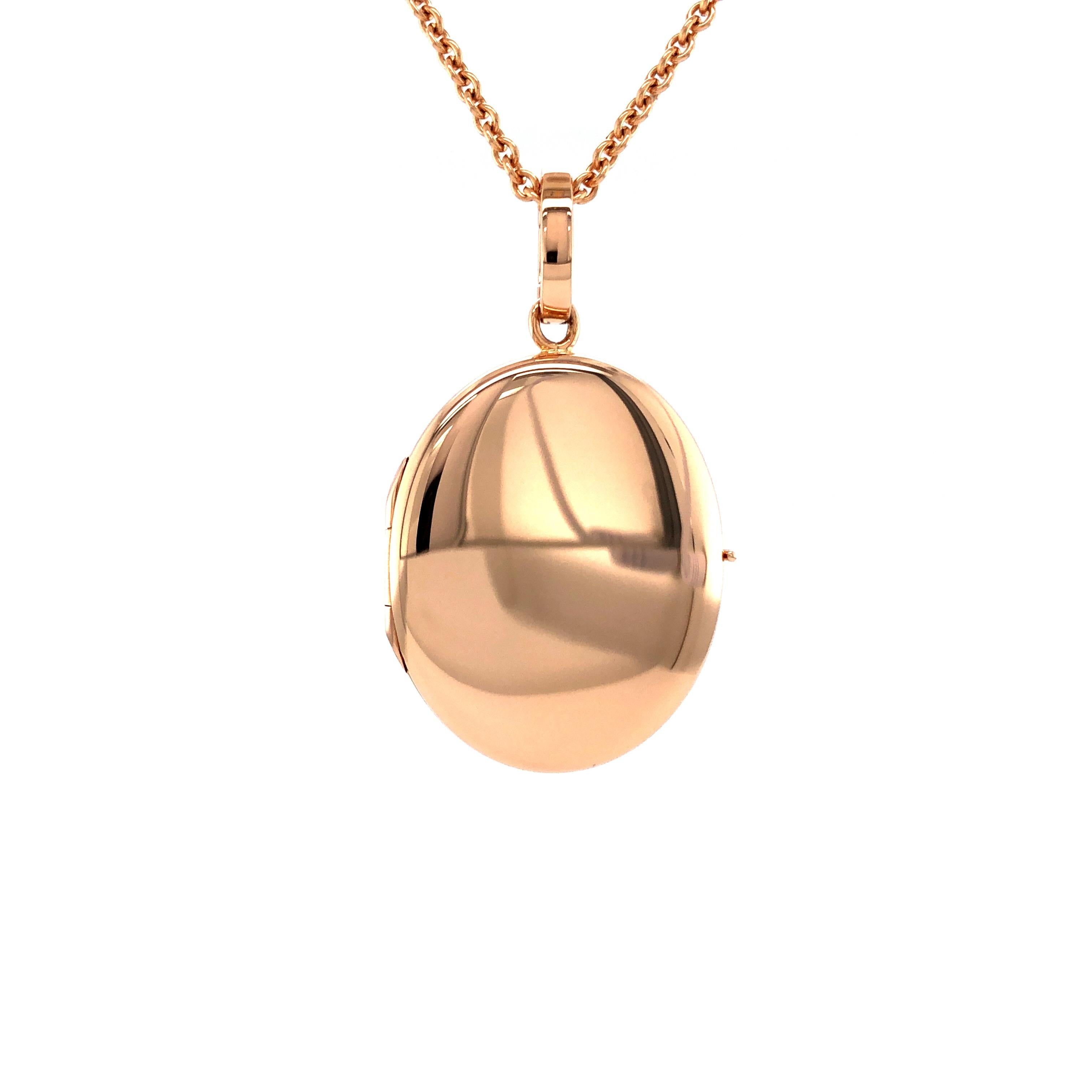 Victorien Collier médaillon ovale, or rose 18 carats en vente